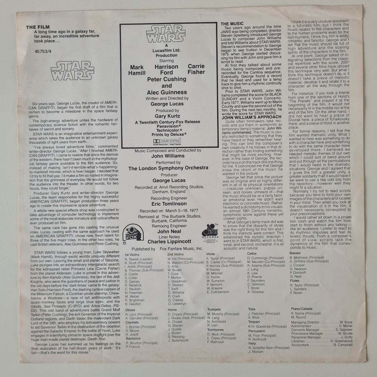 John Williams & The London Symphony Orchestra – Star Wars - 1977 (First Australian Pressing) - Vinyl Record 2LP