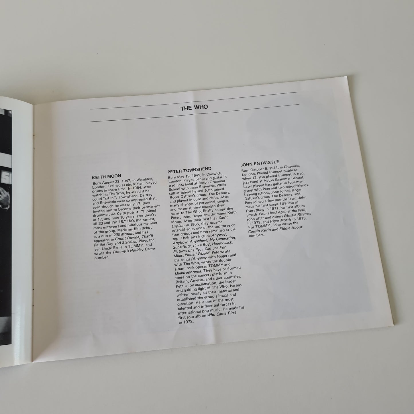 The Who – Tommy: The Movie - 1975 - Movie Cinema Program Booklet