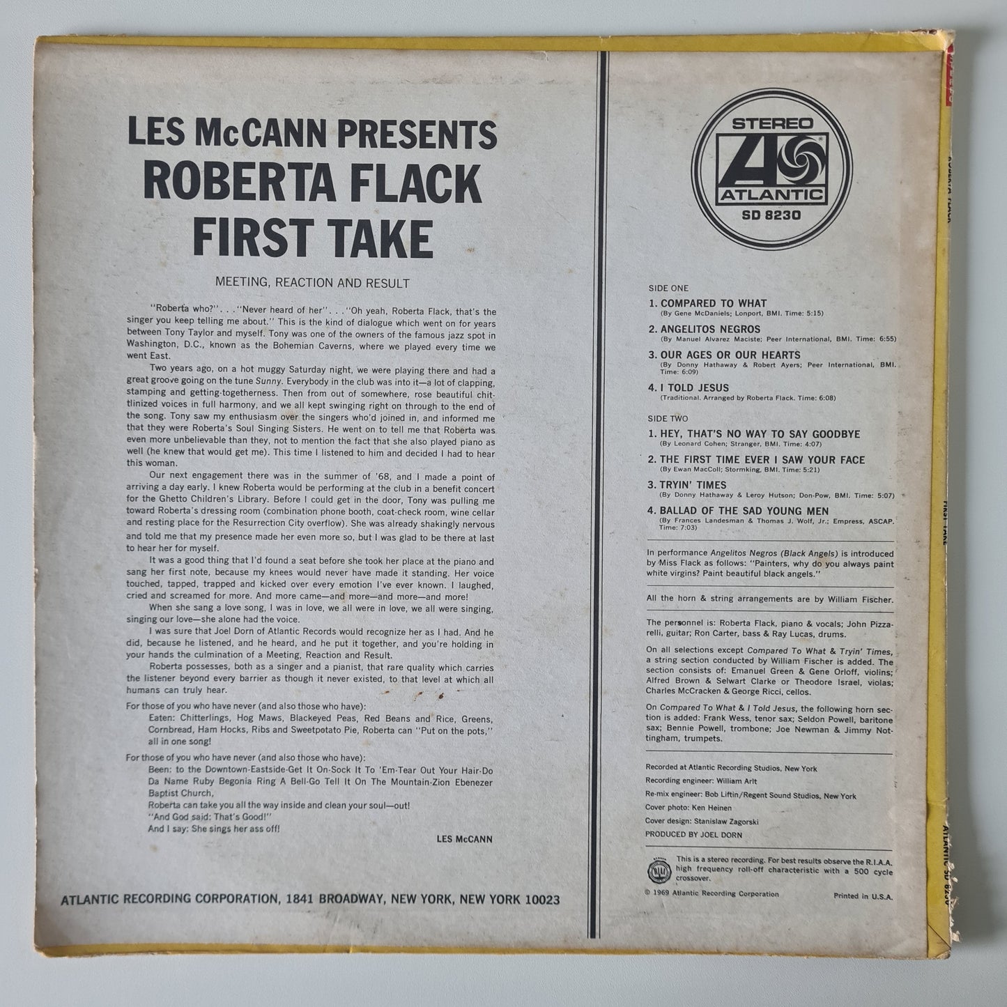 Roberta Flack – First Take - 1969 (USA Pressing) - Vinyl Record LP