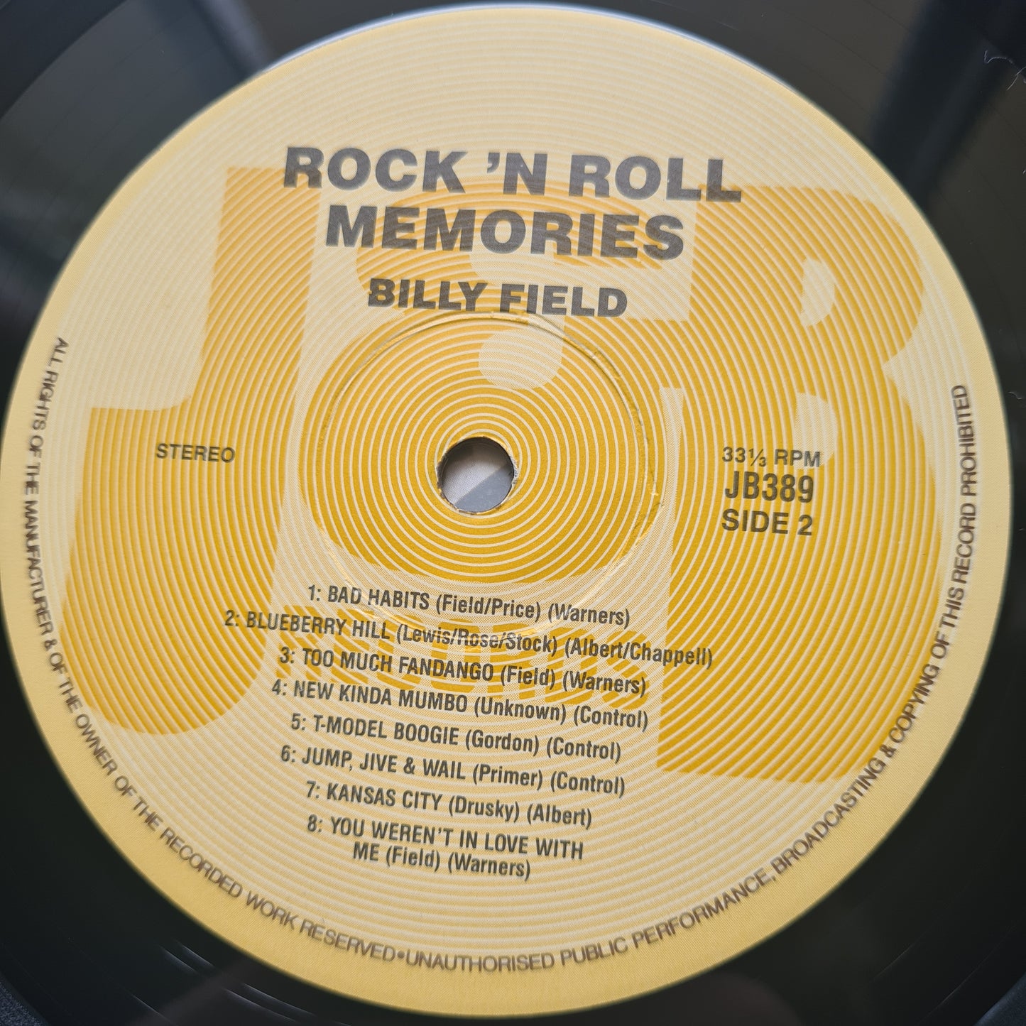 Billy Field - 17 Hits: Rock 'N Roll Memories – 1989 - Vinyl Record LP