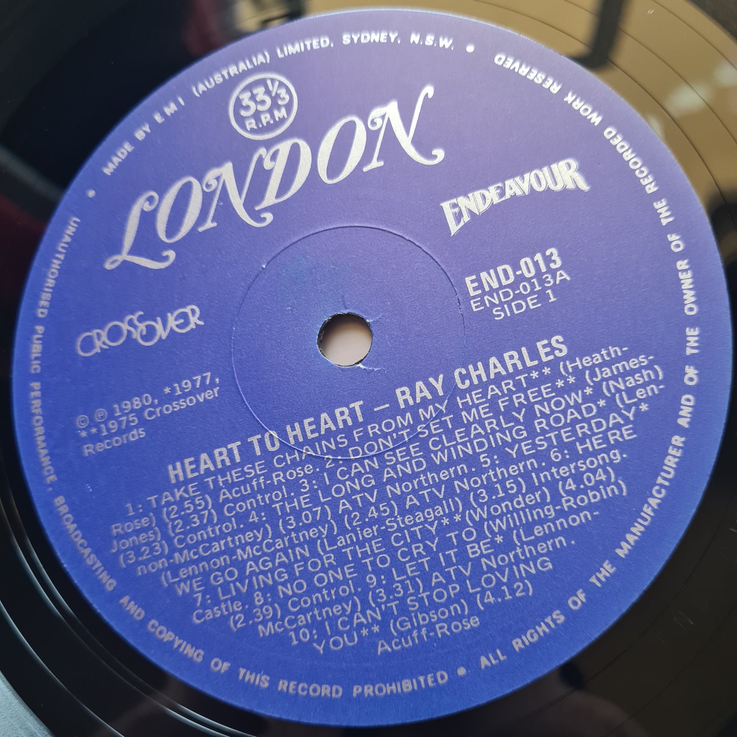 Ray Charles – Heart To Heart: His 20 Hottest Hits - 1980 - Vinyl Record LP