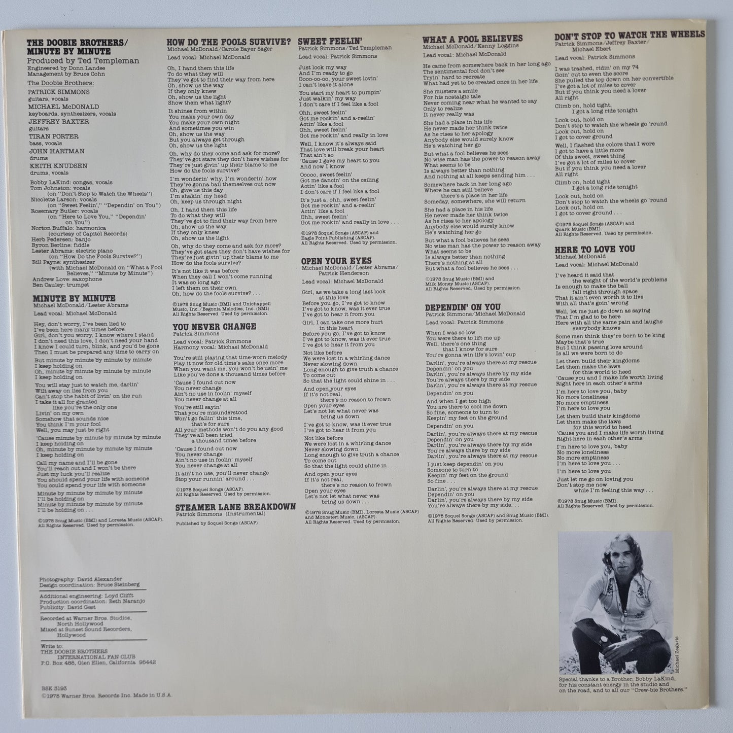 The Doobie Brothers – Minute By Minute - 1978 - Vinyl Record LP