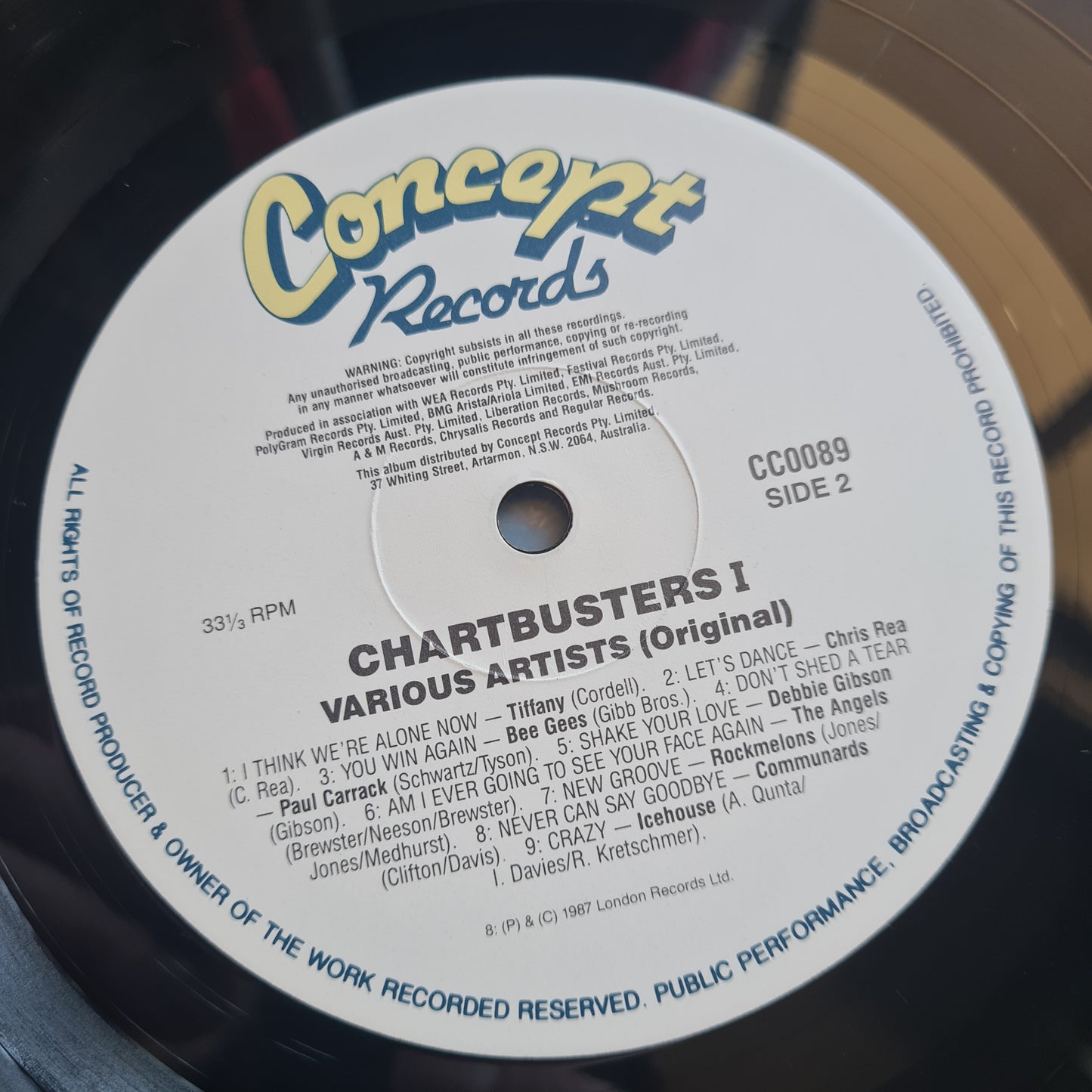 Various Artists/Hits album - Chart Busters 1 - 1988 - Vinyl Record LP (AUSTRALIAN ONLY PRESSING)