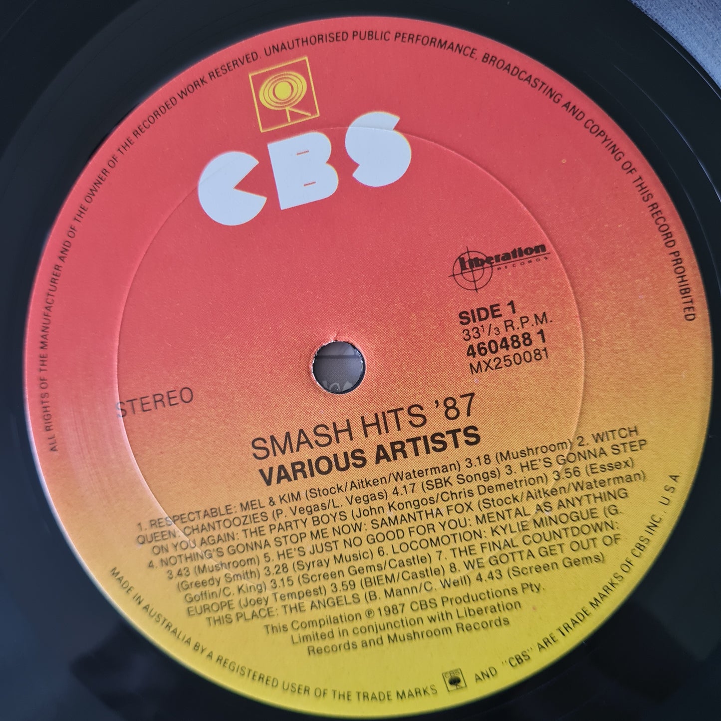 Various Artists – Smash Hits 87 - 1987 (Australian Only Pressing) - Vinyl Record LP (near mint)