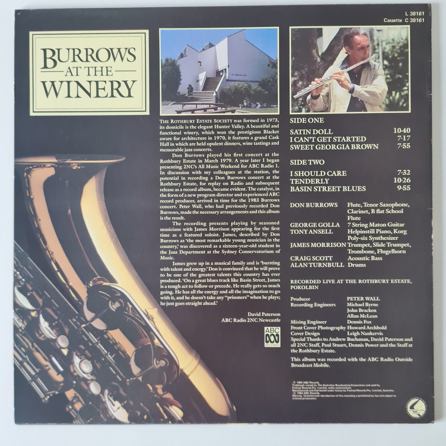 Don Burrows – Burrows At The Winery - 1984 - Vinyl Record LP
