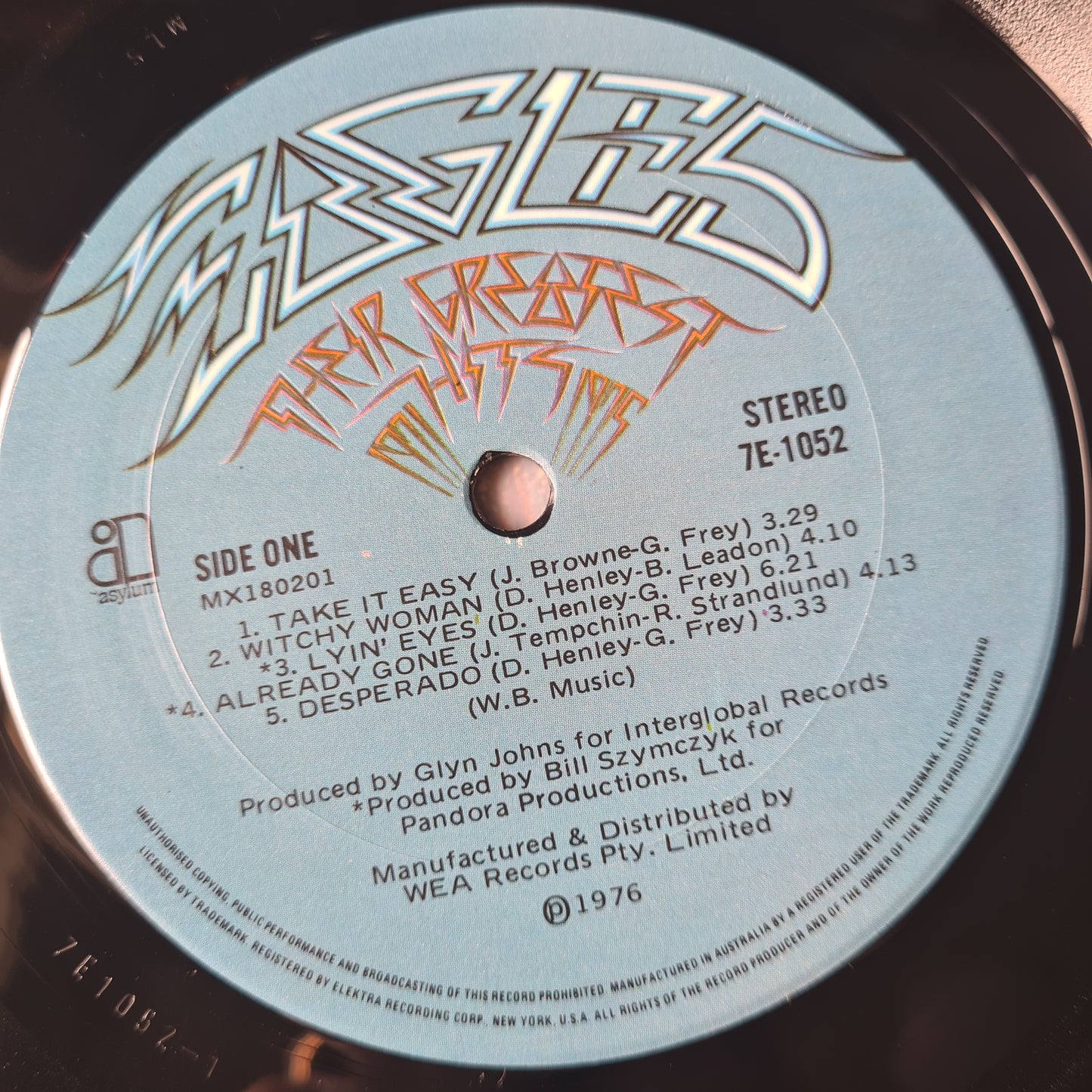 Eagles – Their Greatest Hits: 71 to 75 - 1976 (1983 Australian Pressing with embossed cover) - Vinyl Record LP (near mint)