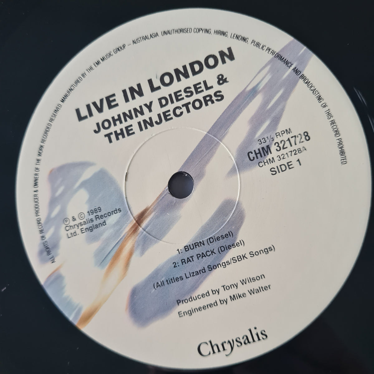 Johnny Diesel & The Injectors – Live In London - 1989 - Vinyl Record LP (Near Mint)