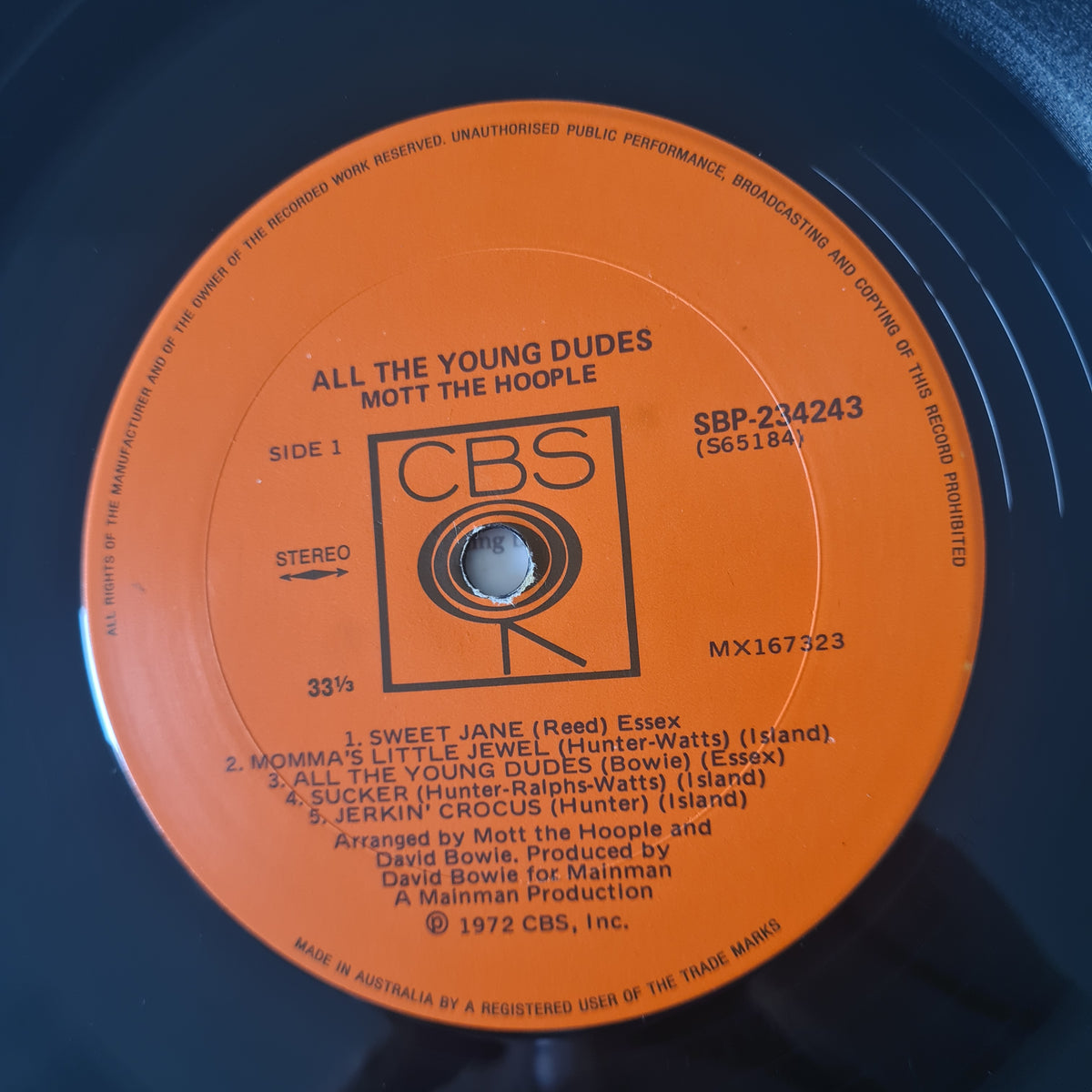 Mott The Hoople – All The Young Dudes - 1972 (1st Australian pressing) - Vinyl Record LP