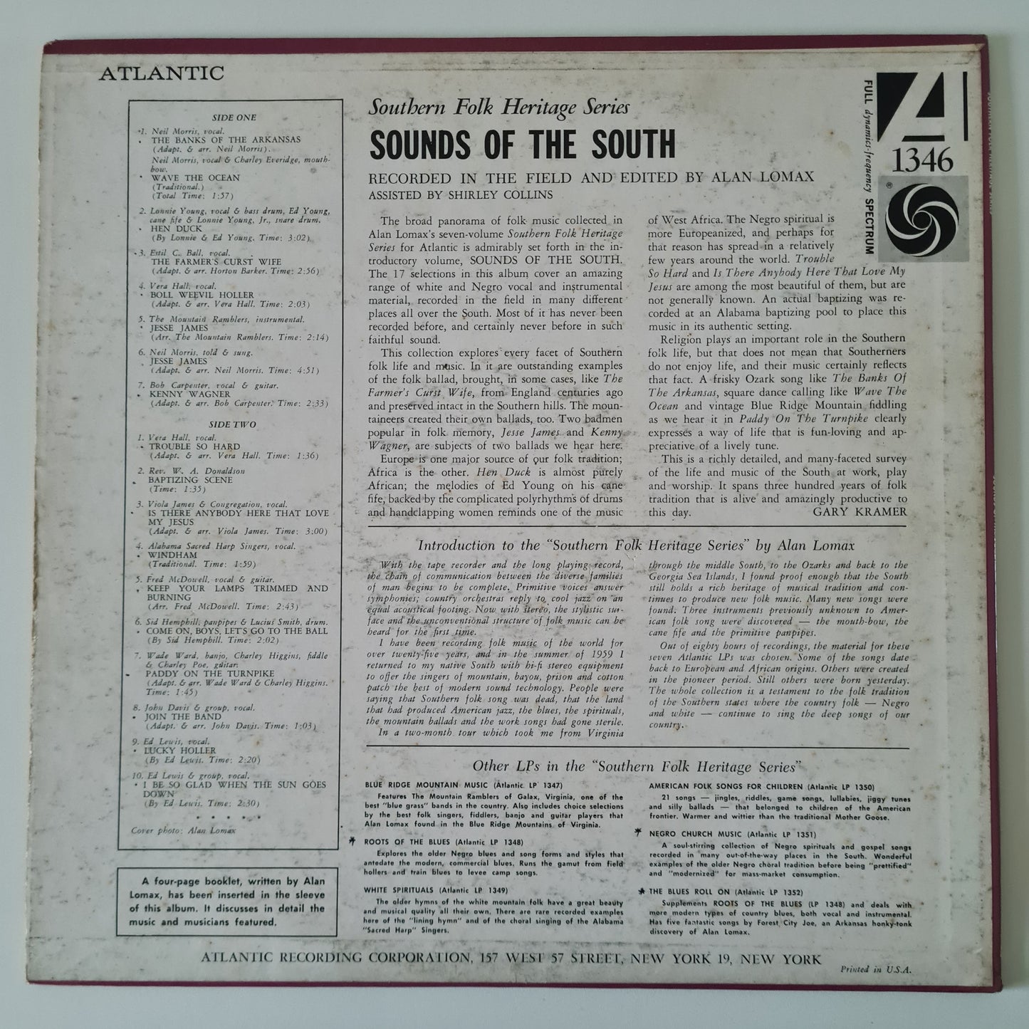 Various – Sounds Of The South - 1961 (US MONO Pressing) - Vinyl Record LP