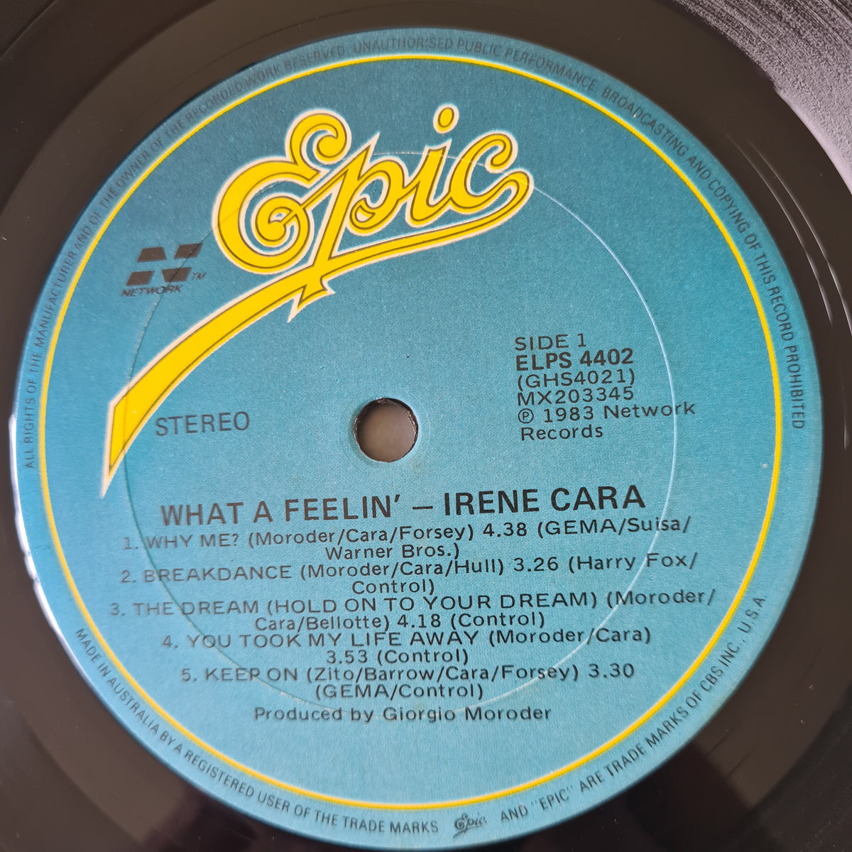 Irene Cara – What A Feelin' - 1983 - Vinyl Record LP