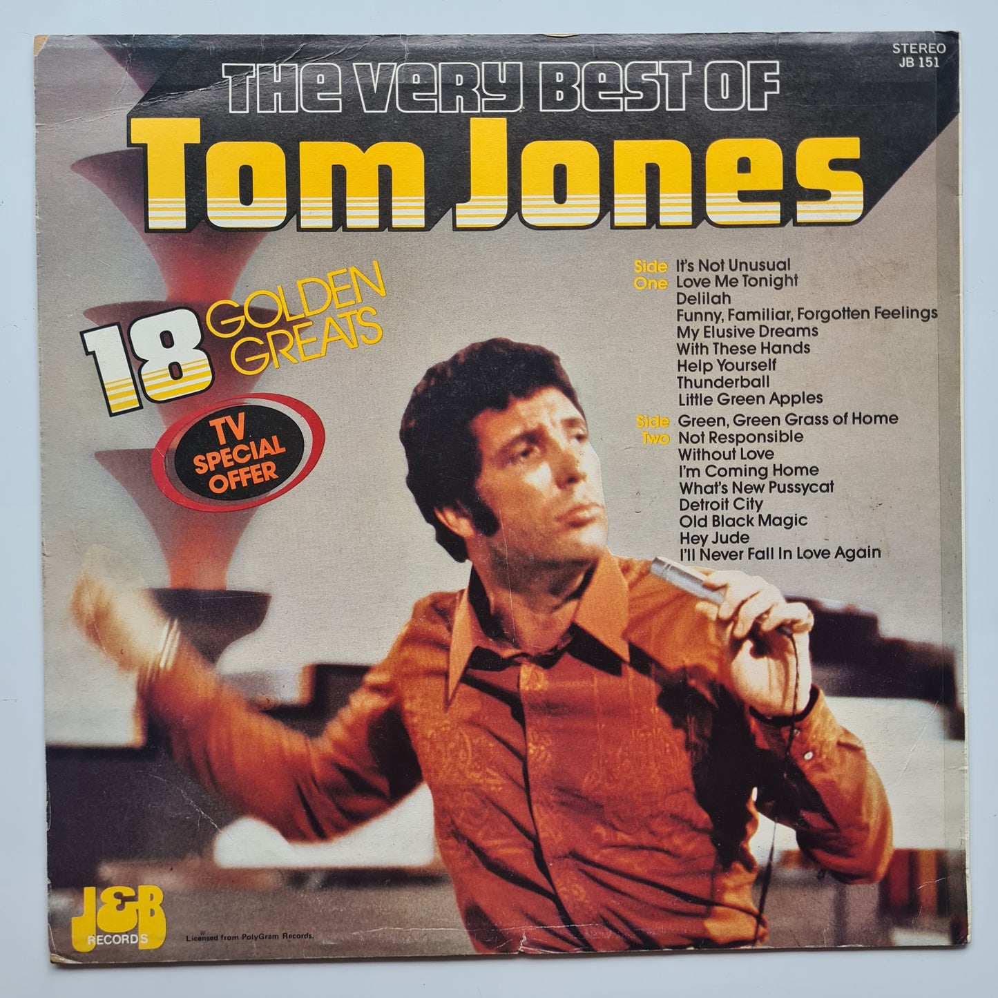 Tom Jones – The Very Best Of Tom Jones - 1983 - Vinyl Record LP