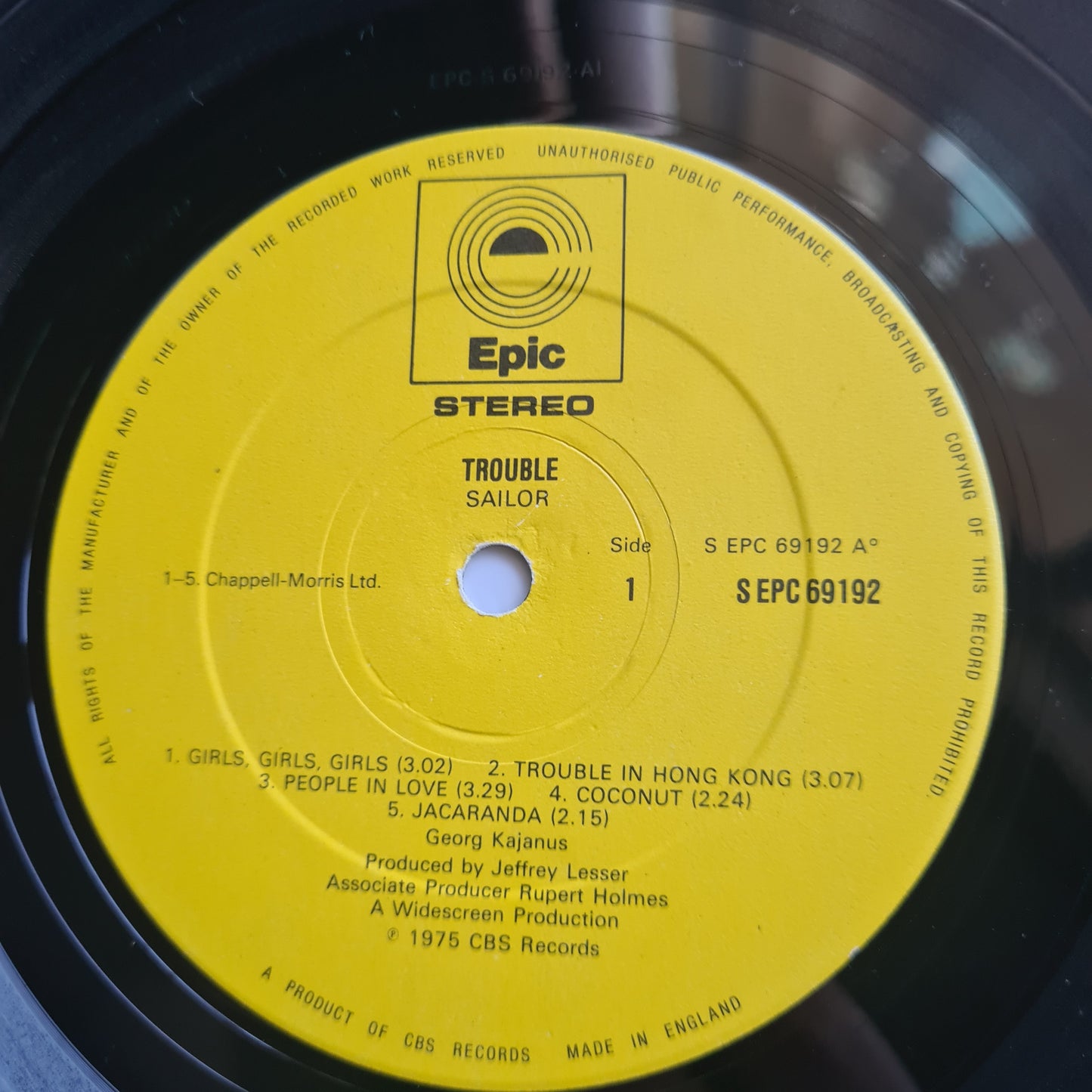 Sailor – Trouble - 1975 (UK Pressing) - Vinyl Record LP