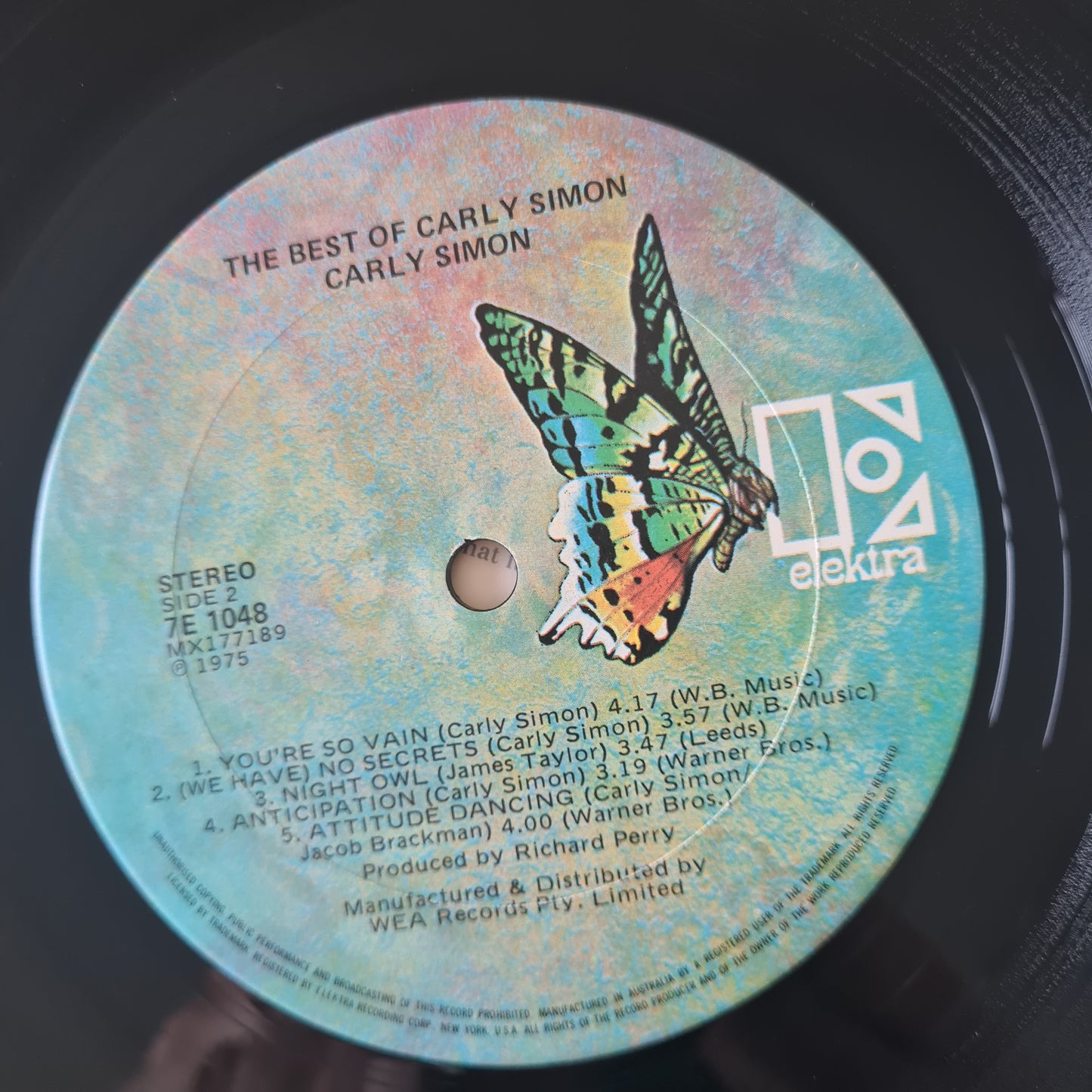 Carly Simon – The Best Of Carly Simon - 1975 - Vinyl Record LP