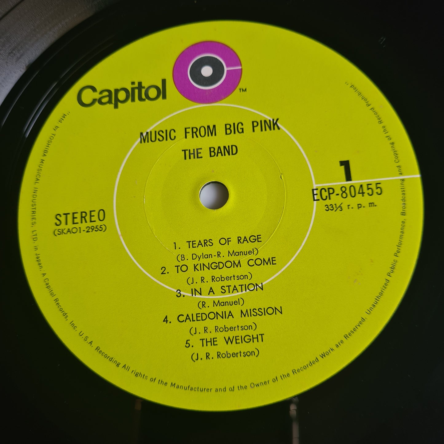 The Band – Music From Big Pink - 1968 (1973 Japanese Pressing) - Vinyl Record LP (near mint))