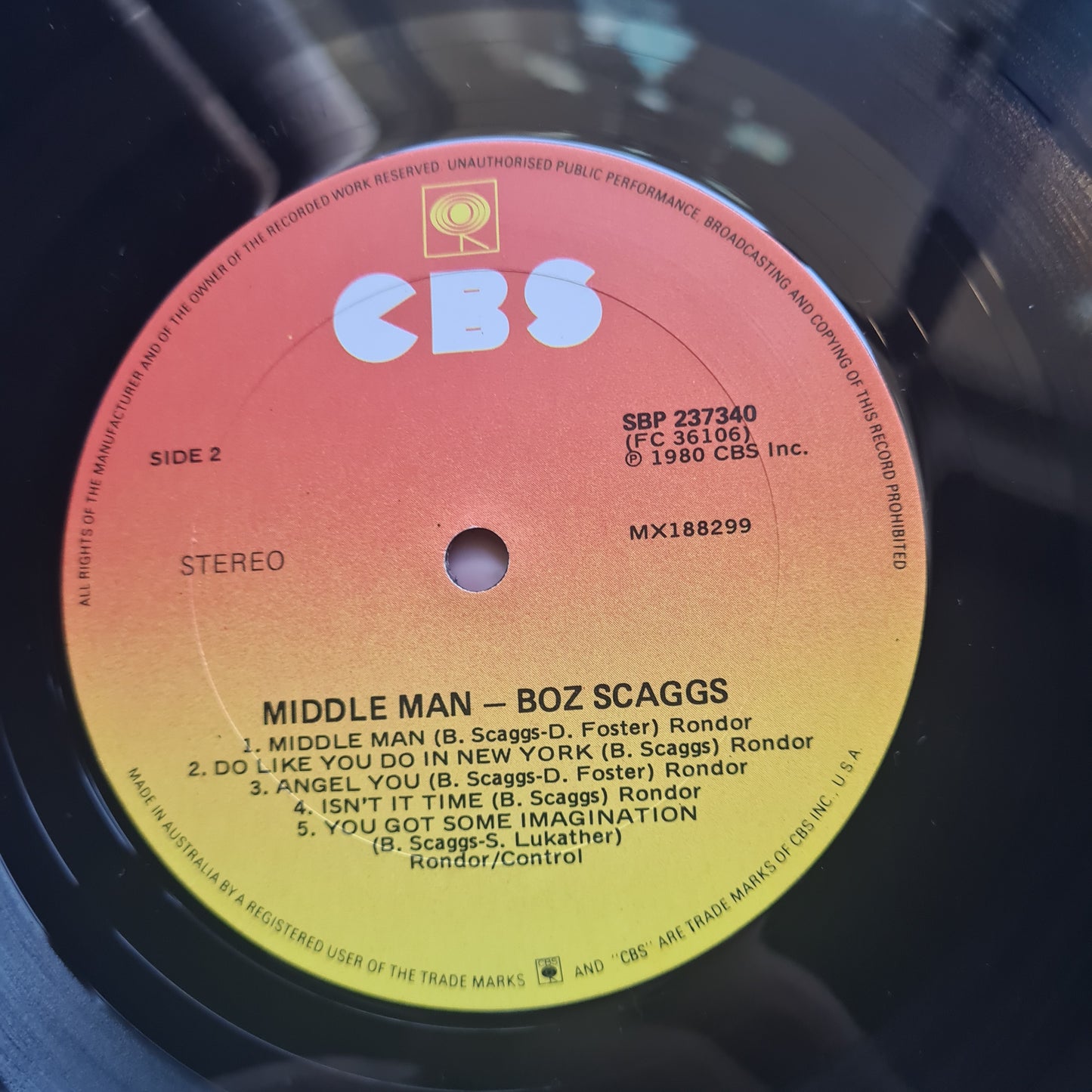 Boz Scaggs – Middle Man - 1980 - Vinyl Record LP (near mint)