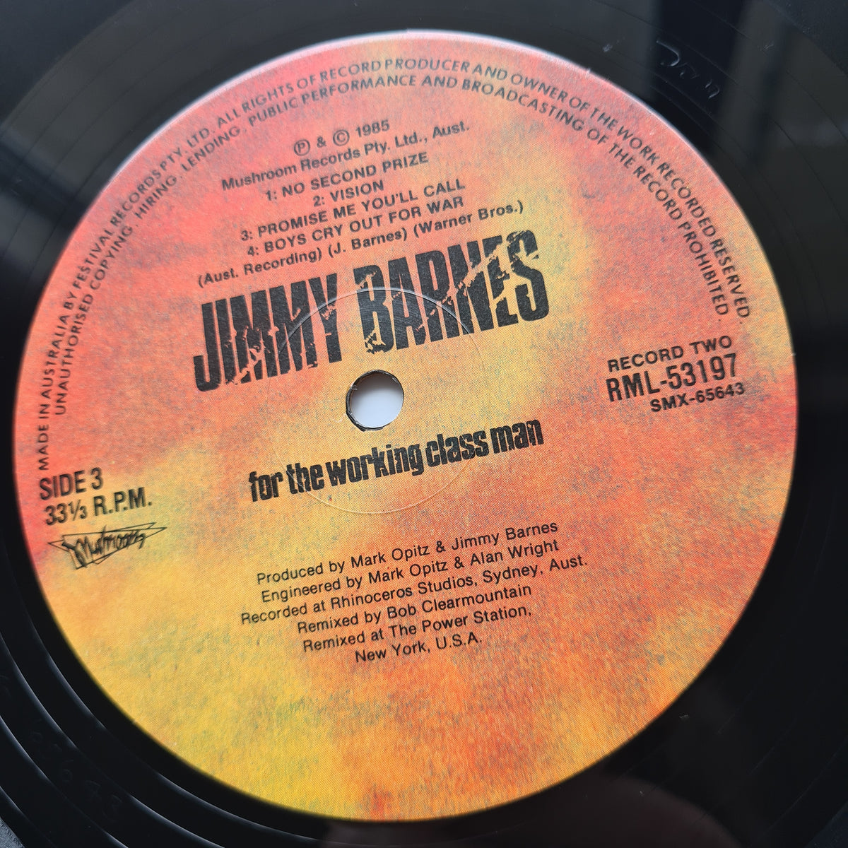 Jimmy Barnes – For The Working Class Man - 1985 (Late 80s Australian Repress) - Vinyl Record 2LP