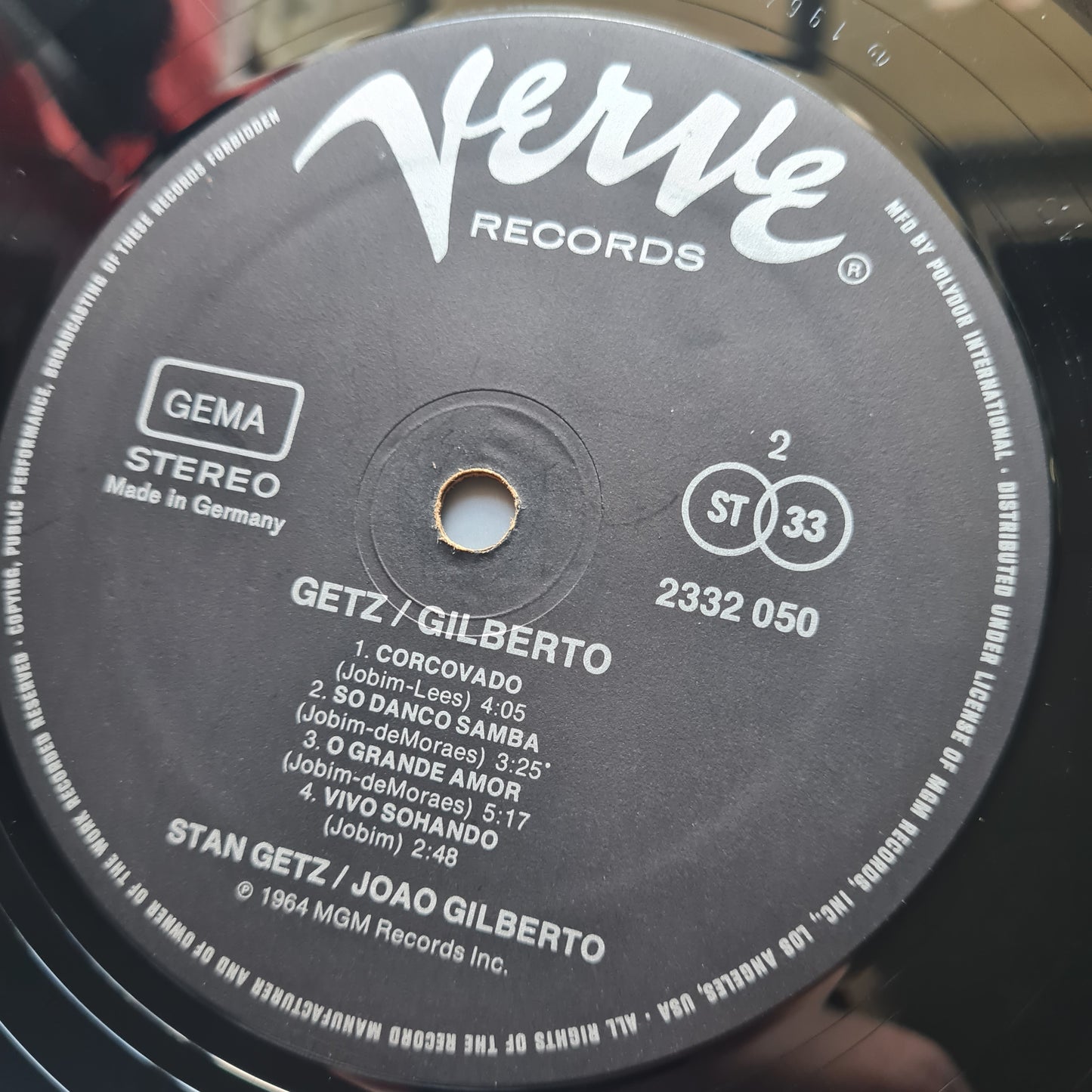 Stan Getz / João Gilberto Featuring Antonio Carlos Jobim - Getz / Gilberto - 1964 (1974 German Pressing) - Vinyl Record LP 🇧🇷