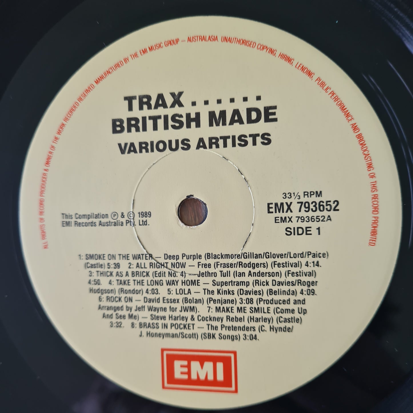 Various Artists – Trax: British Made - 1989 (Australian Only Pressing) - Vinyl Record LP