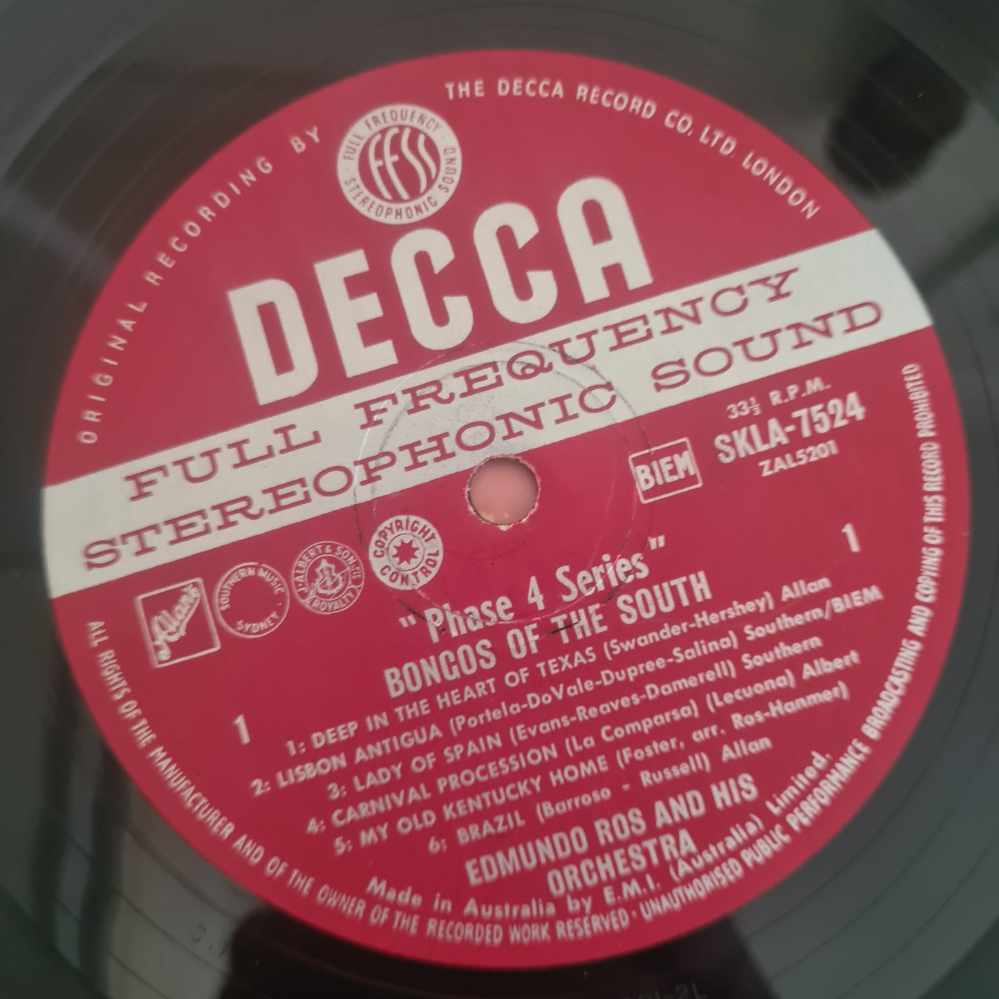 Edmundo Ros & His Orchestra – Bongos From The South - 1961 - Vinyl Record LP