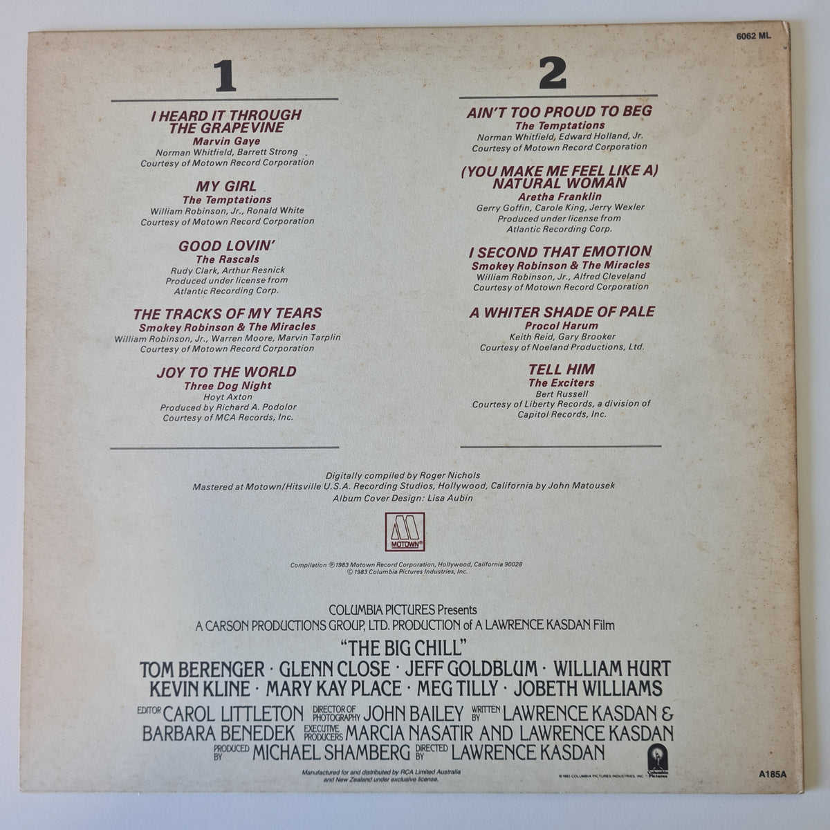 Various - The Big Chill (Original Motion Picture Soundtrack) - 1983 - Vinyl Record LP (Near Mint)