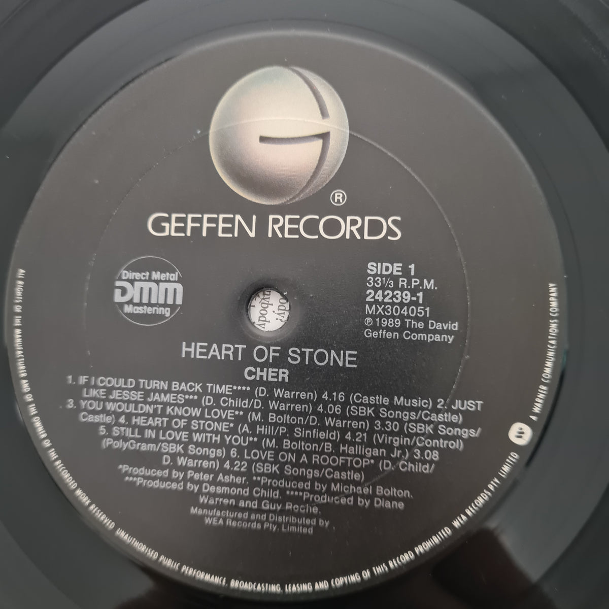 Cher – Heart Of Stone - 1989 (Rare Skull Cover Variation) - Vinyl Record LP