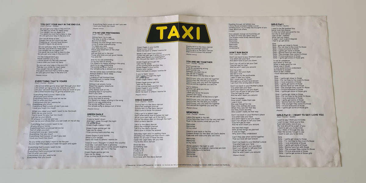 Taxi – Taxi - 1977 (German Pressing) - Vinyl Record LP