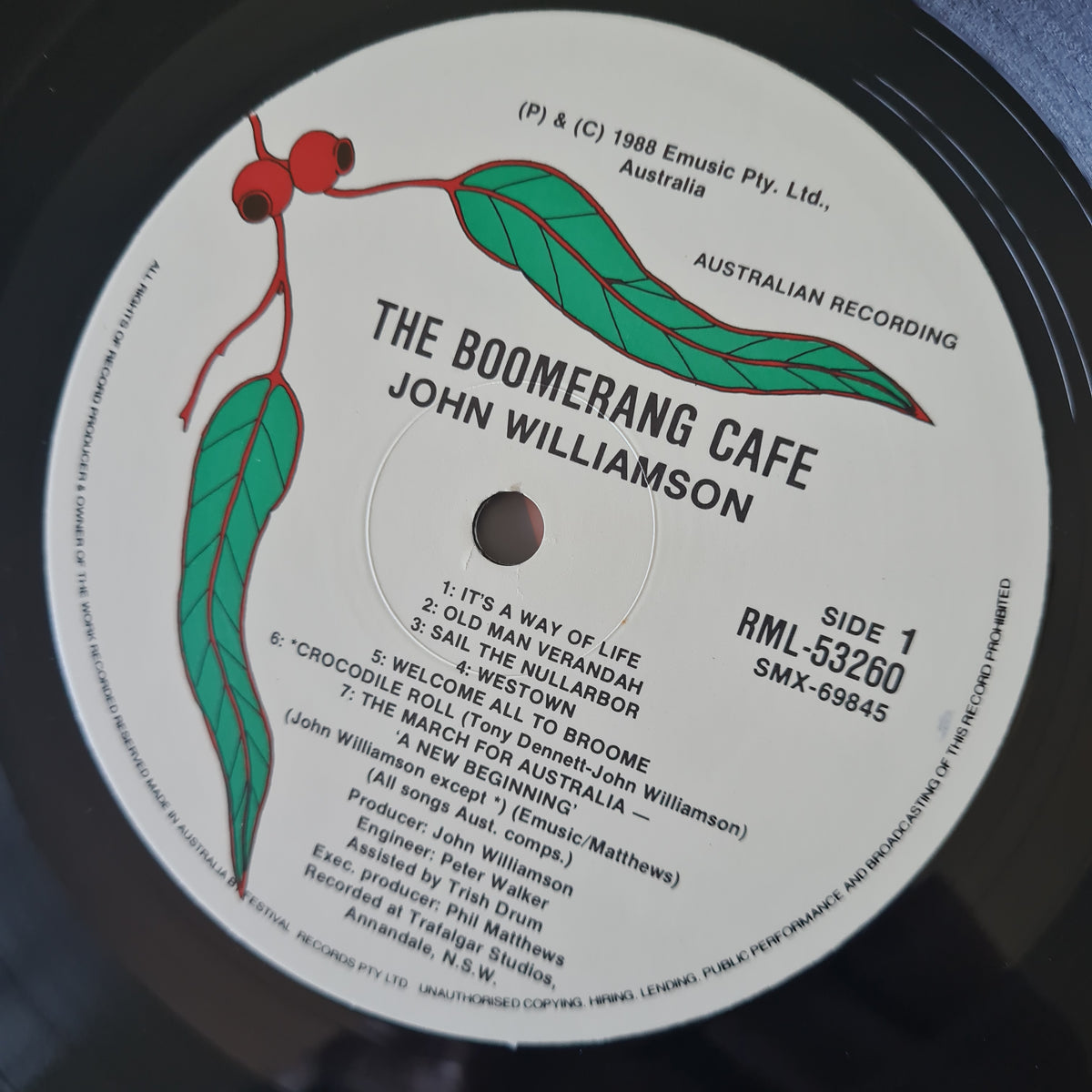John Williamson - Boomerang Café - 1988 - Vinyl Record LP