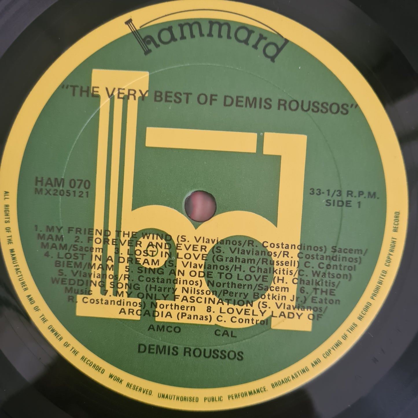 Demis Roussos  – The Very Best Of Demis Roussos - 1982 - Vinyl Record LP