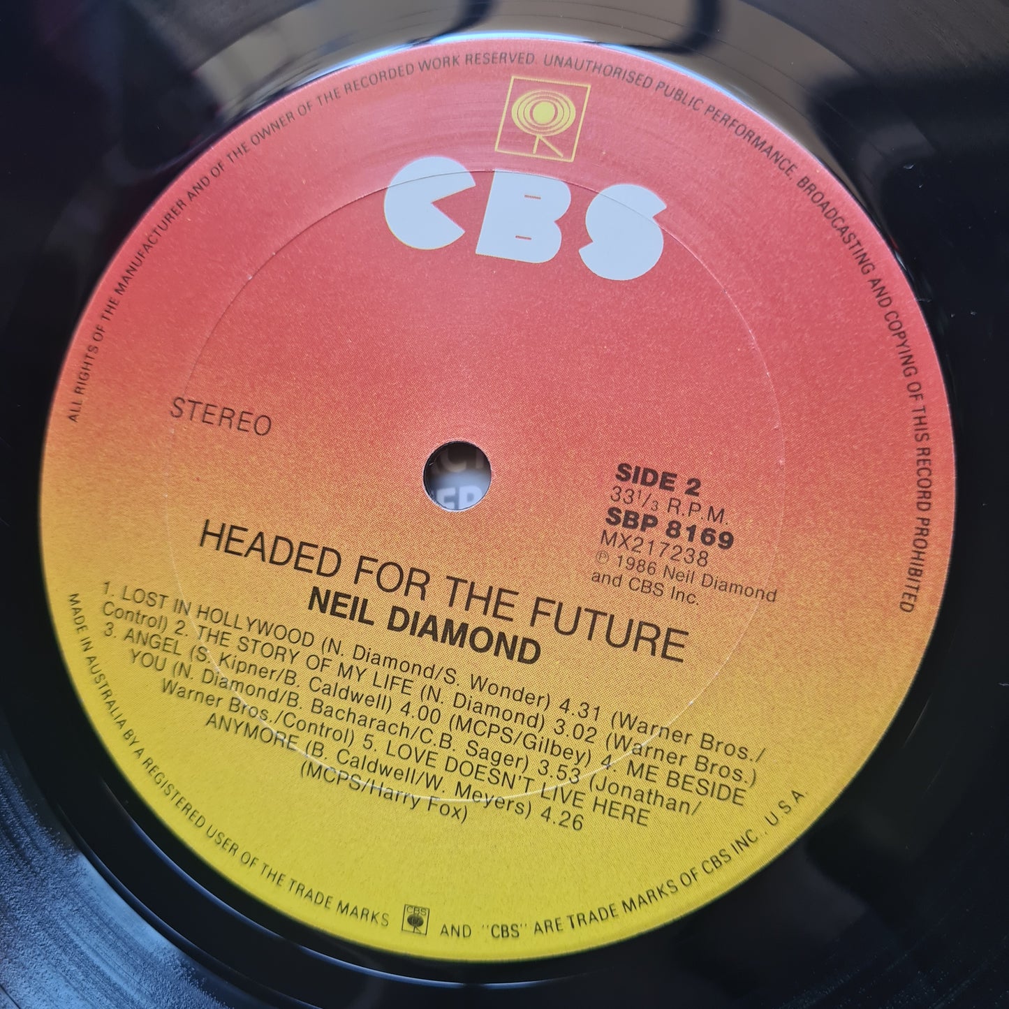 Neil Diamond – Headed For The Future - 1986 - Vinyl Record LP