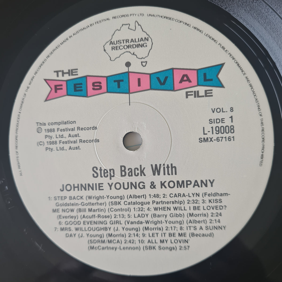 Johnny Young & Kompany – Step Back With.... The Festival File Volume Eight - 1988 - Vinyl Record LP