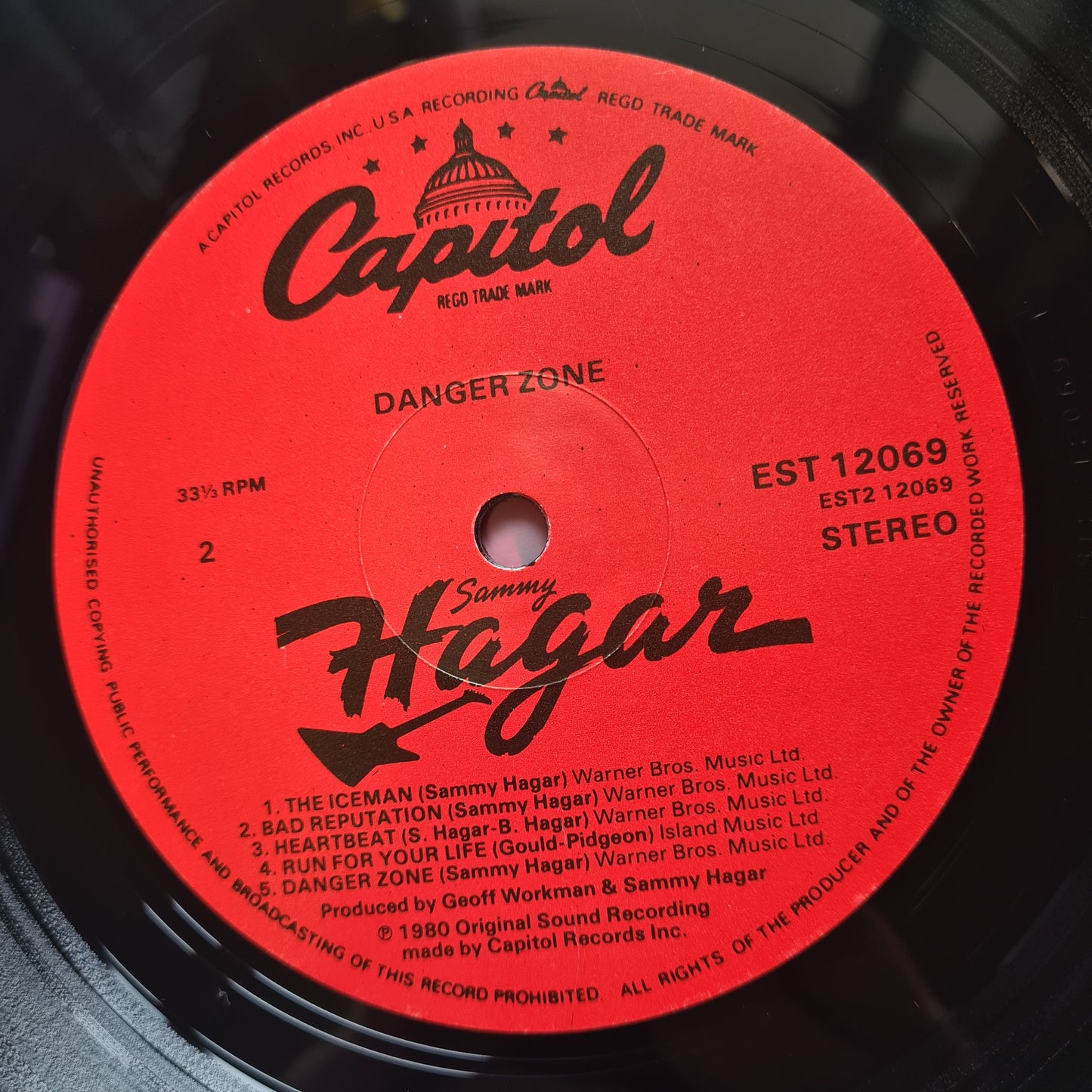 Sammy Hagar (Van Halen) – Danger Zone - 1980 (1st UK Pressing) - Vinyl Record LP