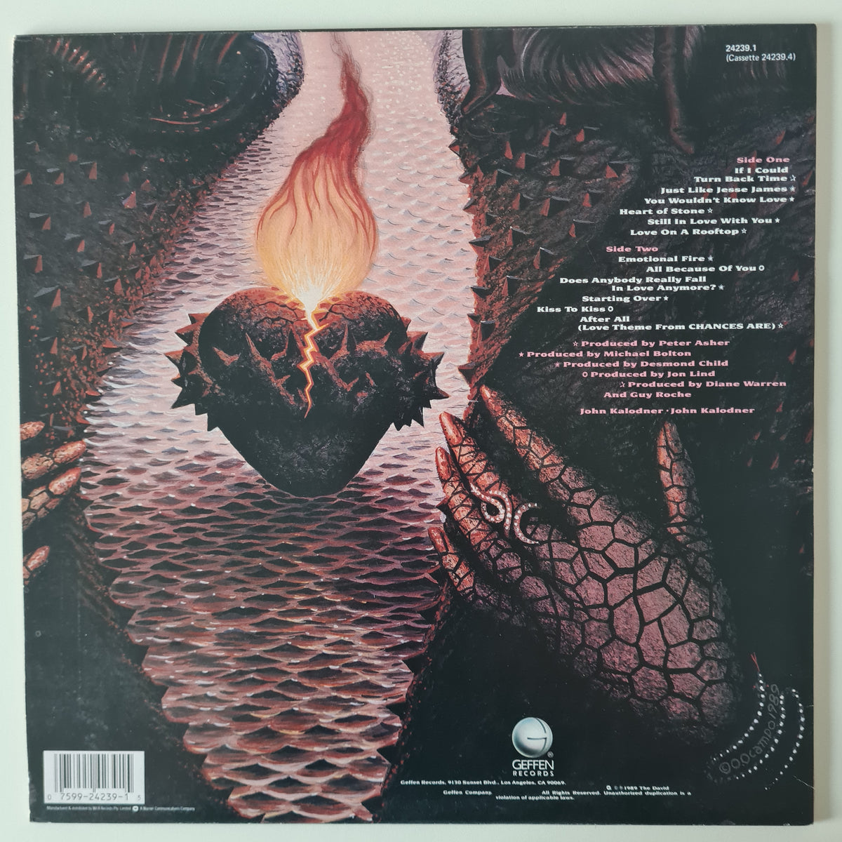 Cher – Heart Of Stone - 1989 (Rare Skull Cover Variation) - Vinyl Record LP