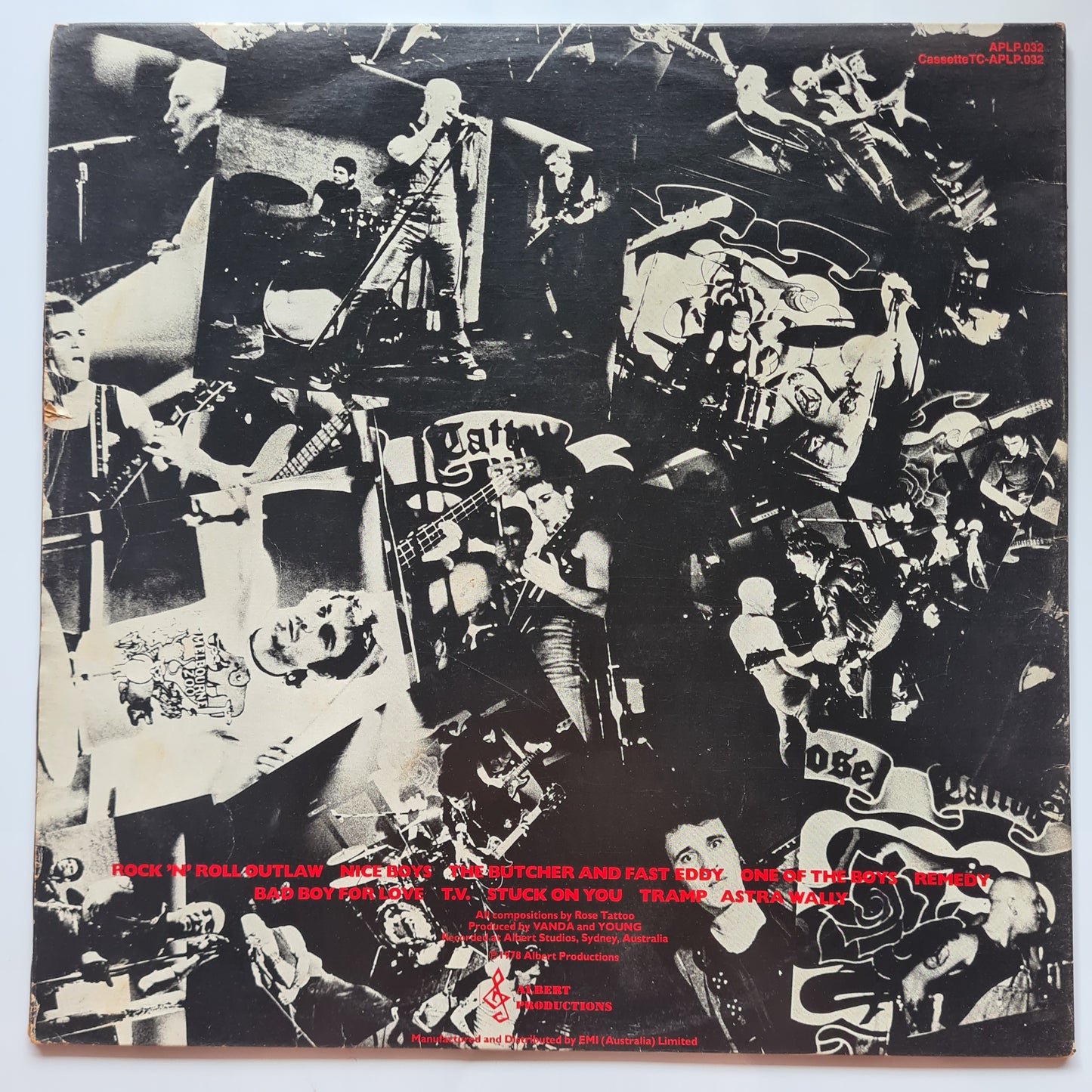 Rose Tattoo – Rose Tattoo - 1978 (1980 2nd Australian Pressing Gatefold) - Vinyl Record LP