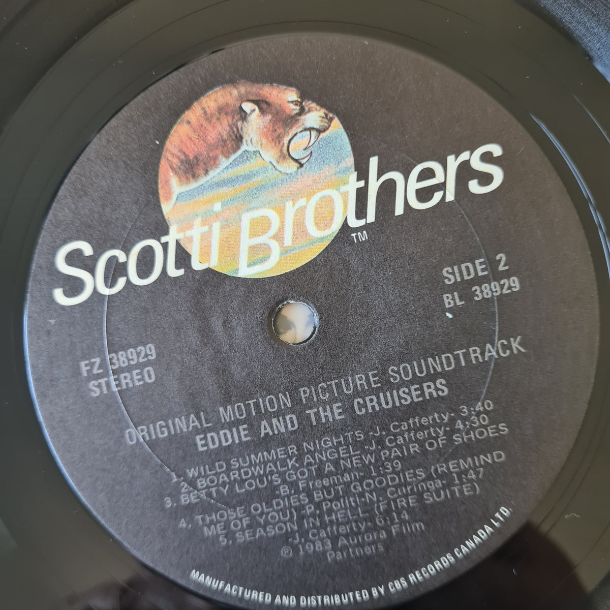 John Cafferty And The Beaver Brown Band - Eddie And The Cruisers (Original Motion Picture Soundtrack) - 1983 - Vinyl Record LP (Near Mint)