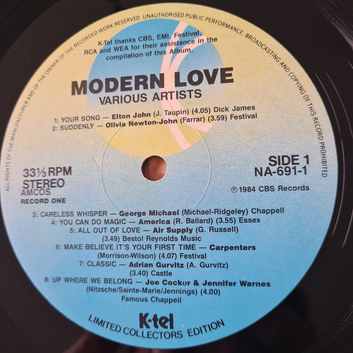 Various Artists – Modern Love 30 Love Songs For Today - 1988 (Australian Only Release) - Vinyl Record 2LP