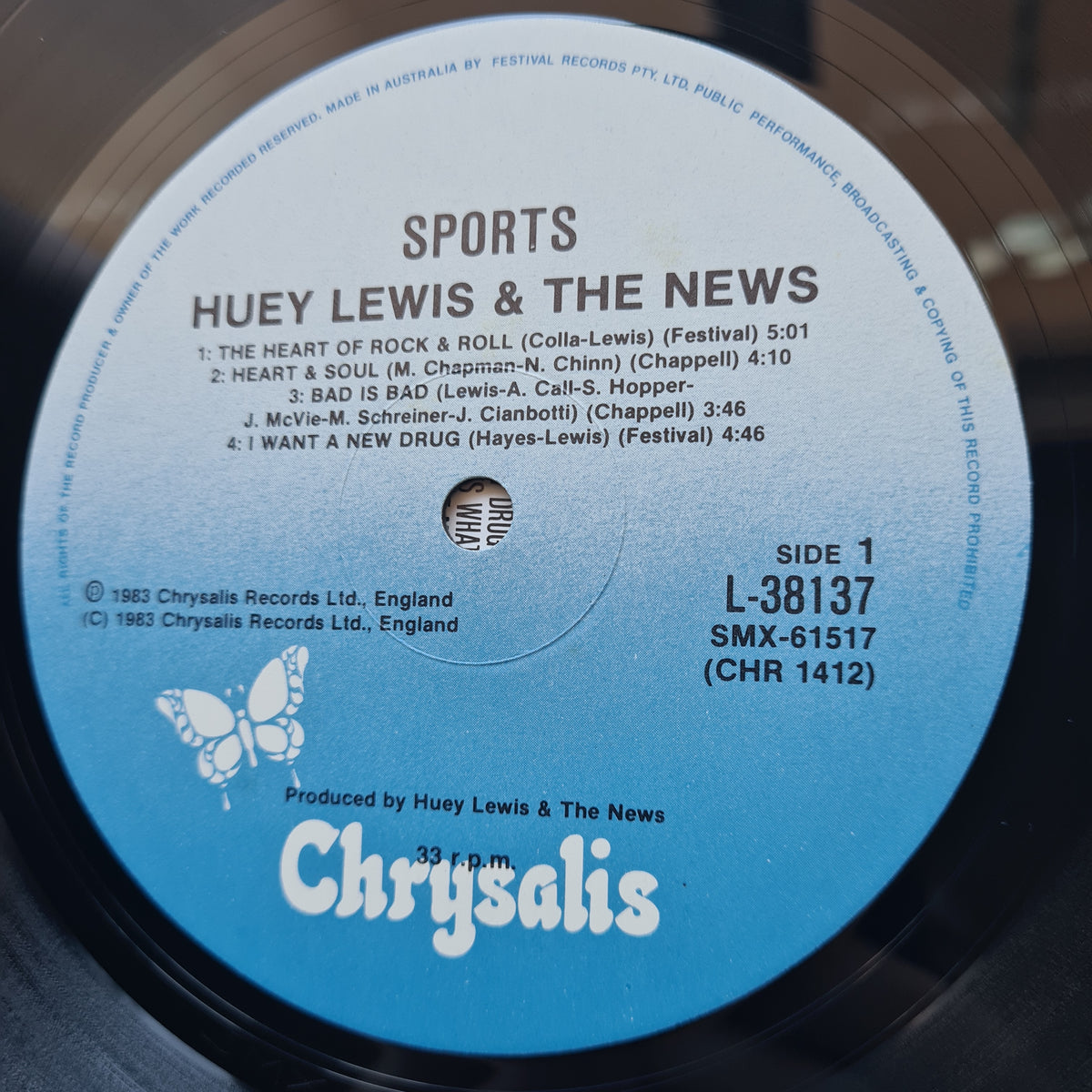 Huey Lewis & The News – Sports - 1984 - Vinyl Record LP