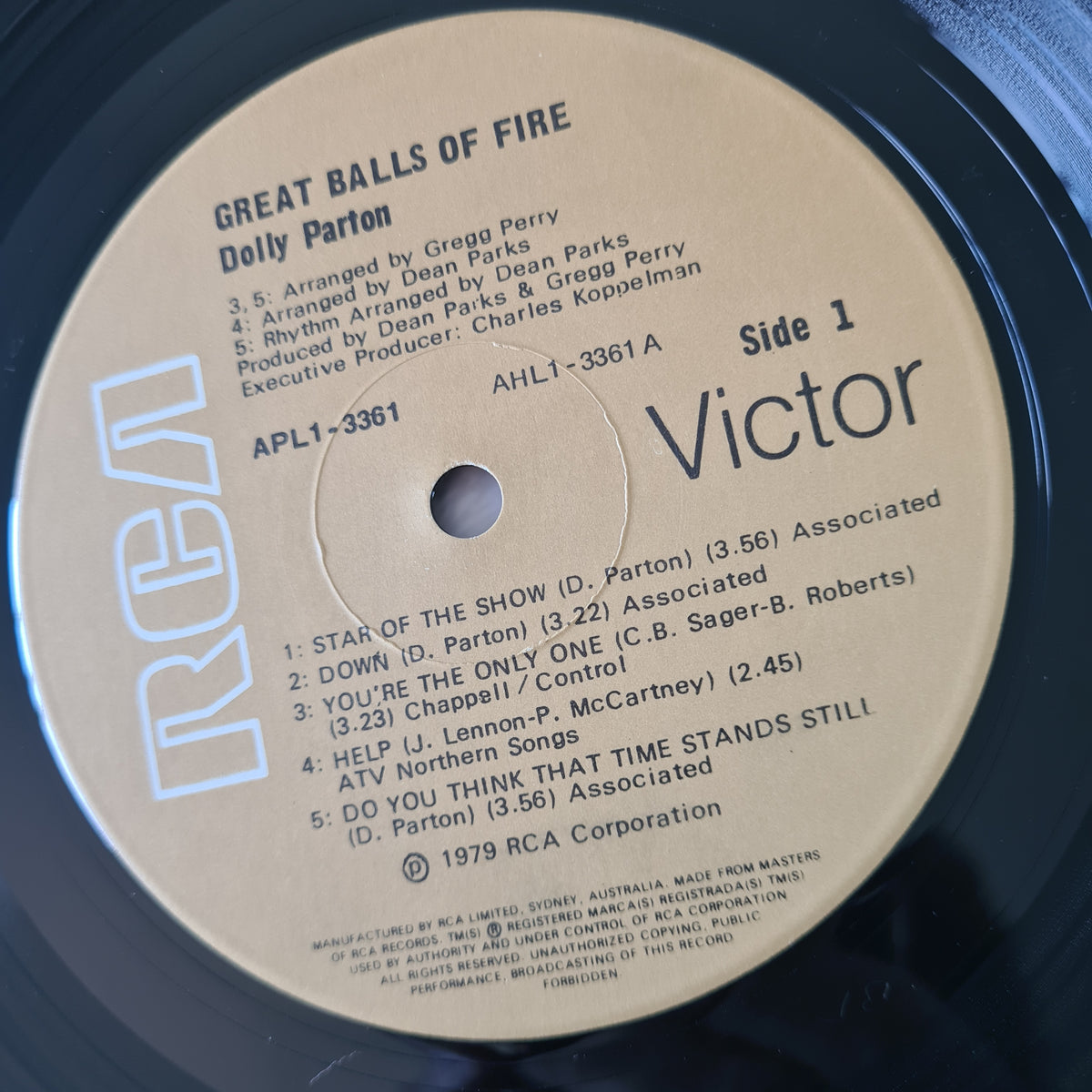 Dolly Parton - Great Balls Of Fire - 1979 - Vinyl Record LP