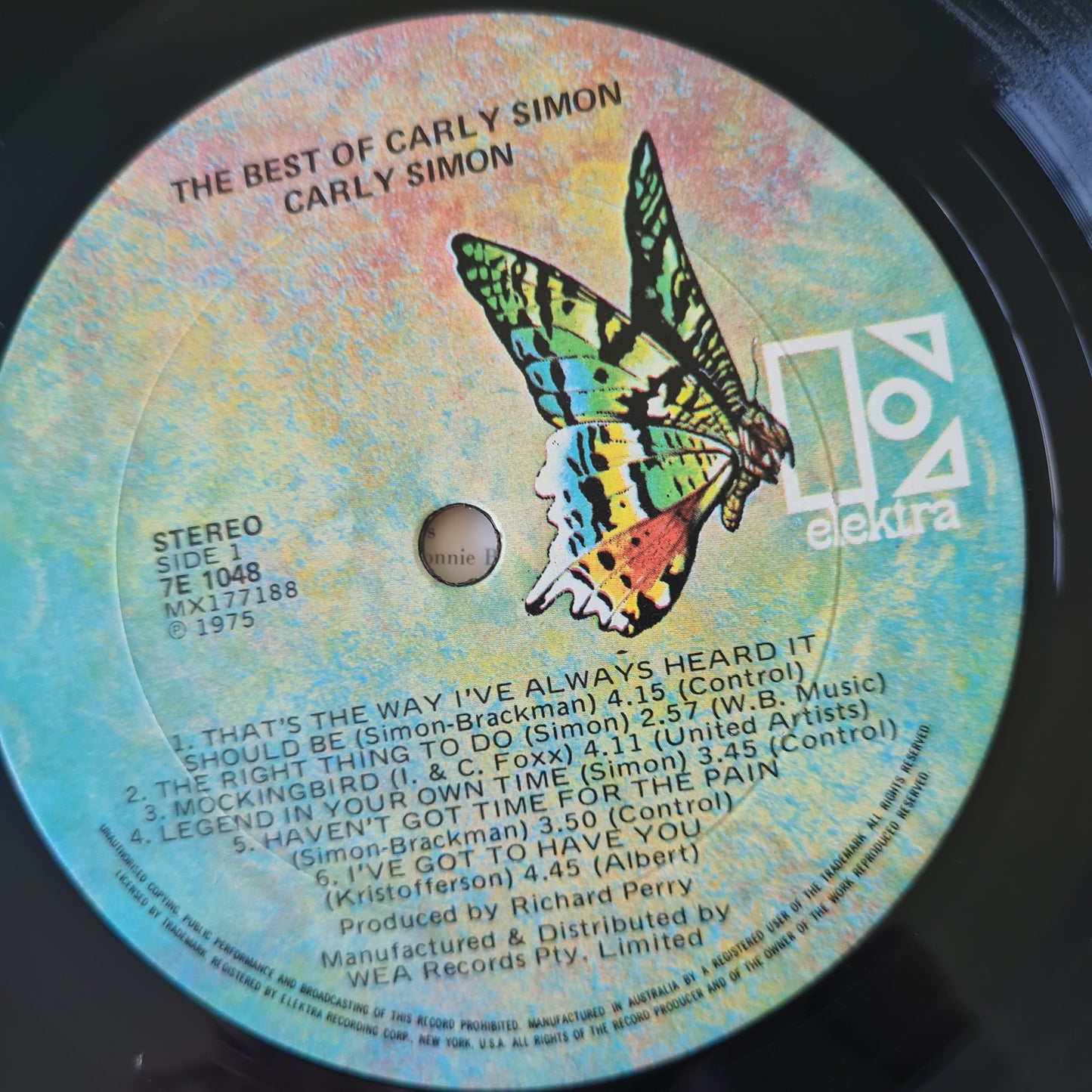 Carly Simon – The Best Of Carly Simon - 1975 - Vinyl Record LP (near mint)