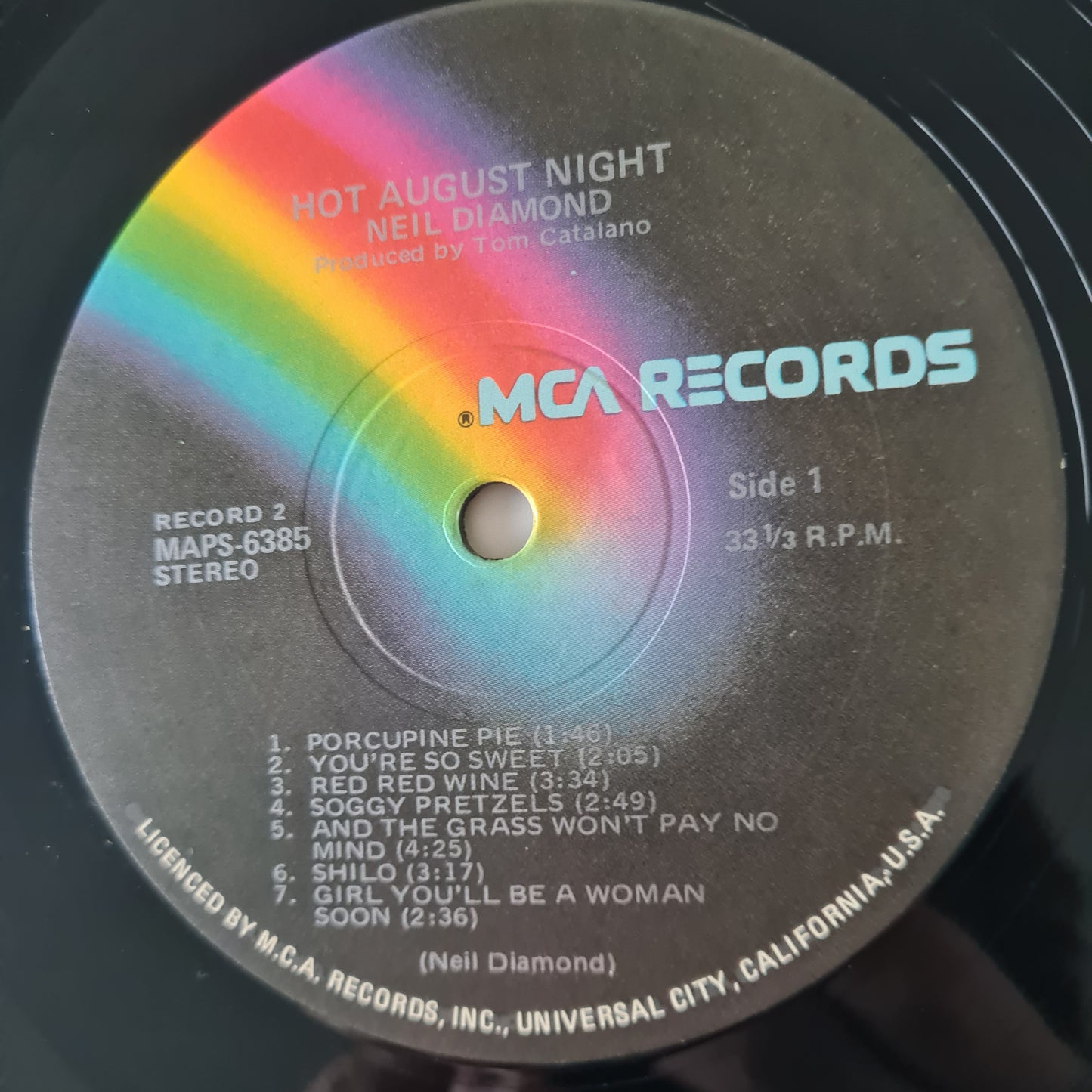 Neil Diamond – Hot August Night - 1972 (1973 2nd Australian Pressing) - Vinyl Record 2LP