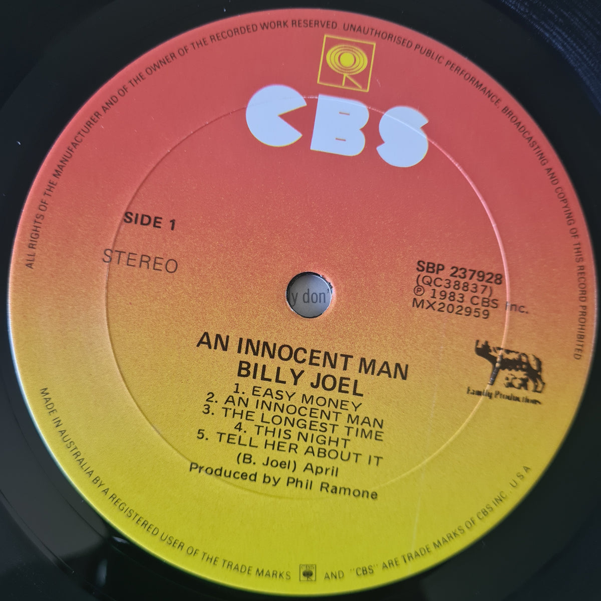 Billy Joel – Innocent Man - 1983 - Vinyl Record LP (near mint)