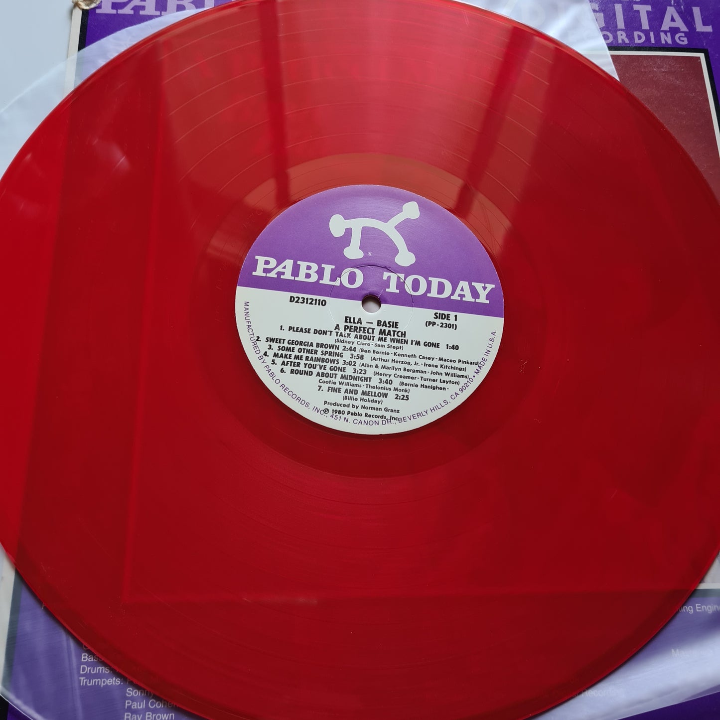 Ella Fitzgerald & Basie – A Perfect Match - 1980 - Vinyl Record LP (Red Vinyl)