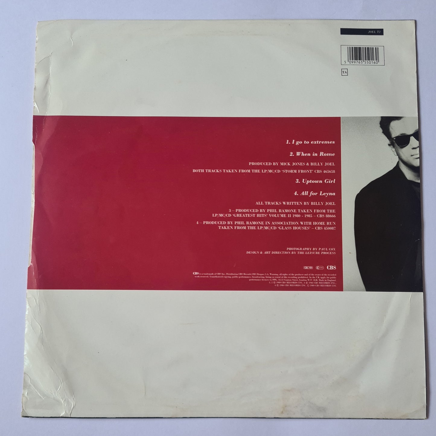 Billy Joel – I Go To Extremes (12" Single) - 1989 - Vinyl Record LP - Sound Hound Records
