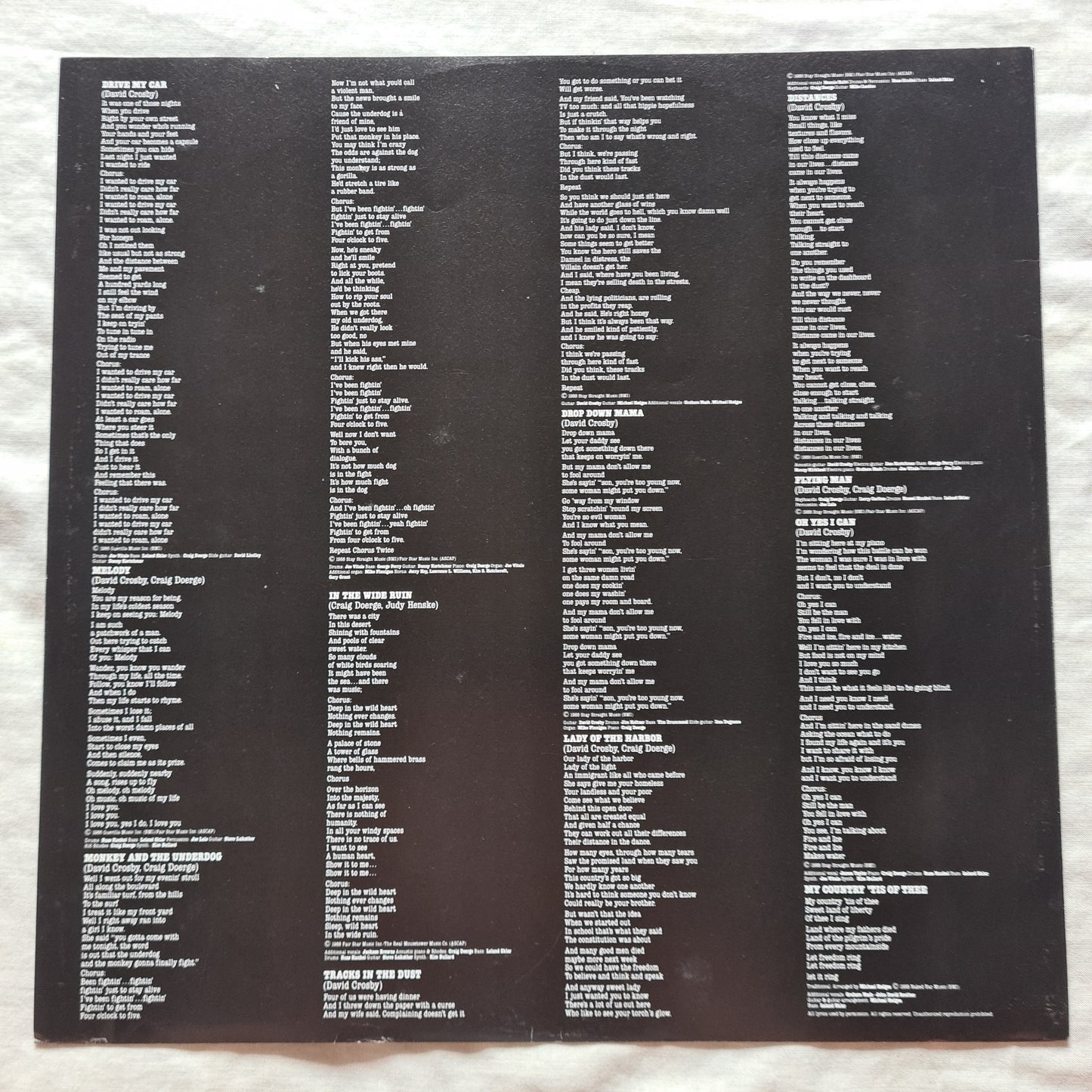 David Crosby – Oh Yes I Can - 1989 - Vinyl Record LP - Sound Hound Records