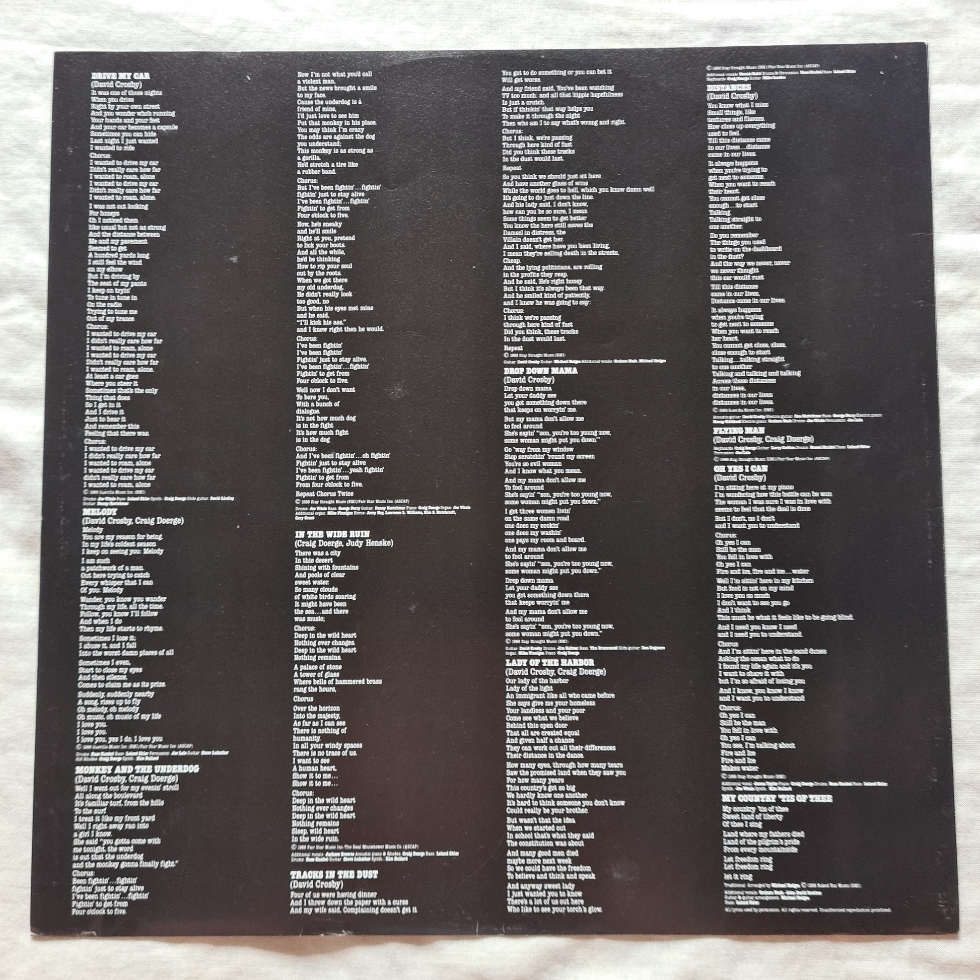 David Crosby – Oh Yes I Can - 1989 - Vinyl Record LP - Sound Hound Records