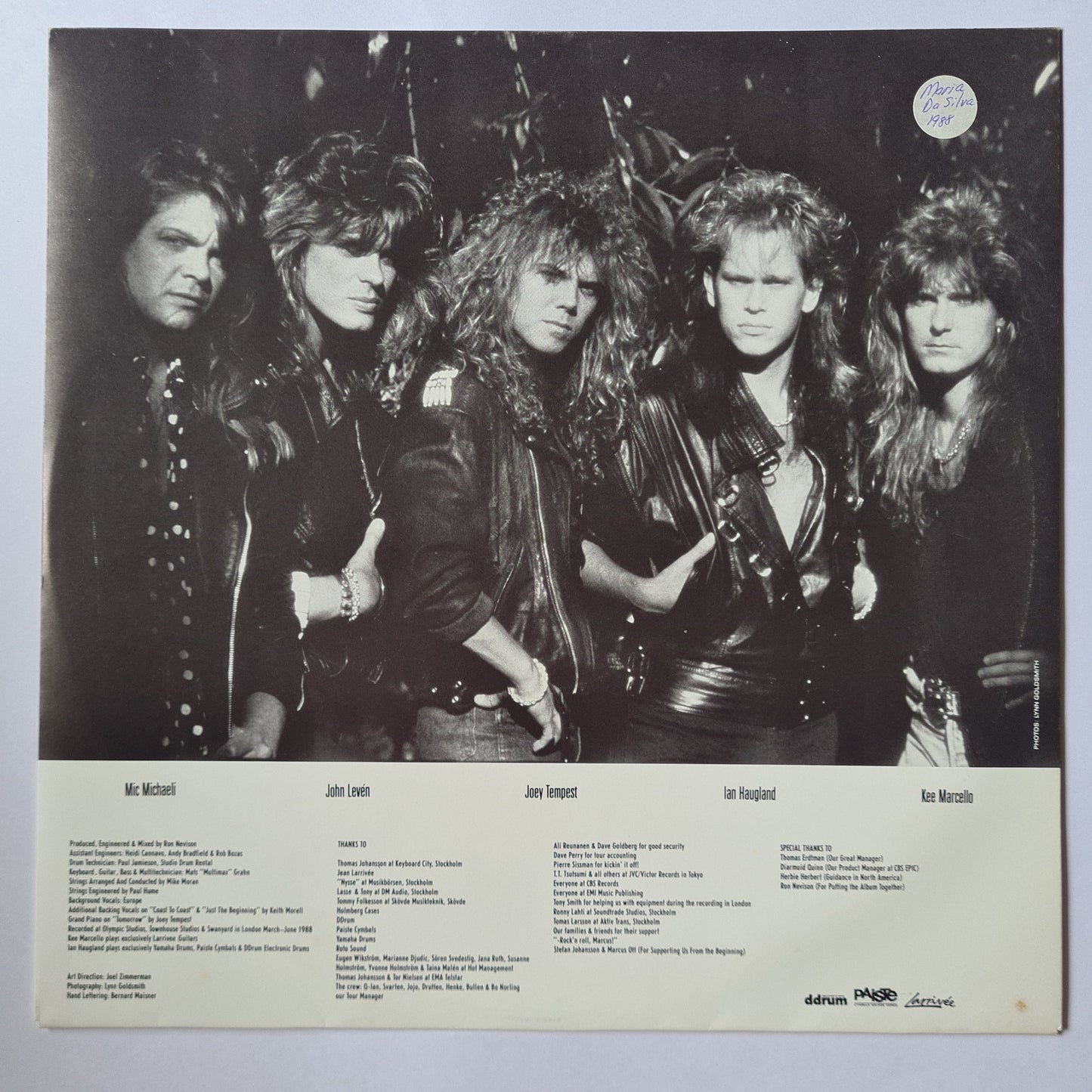 Europe – Out Of This World - 1988 - Vinyl Record LP - Sound Hound Records