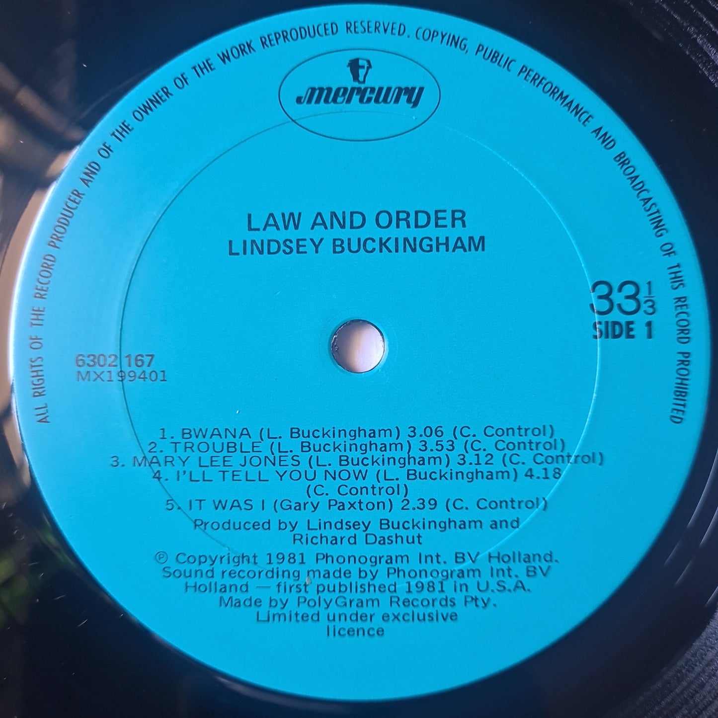 Lindsey Buckingham (Fleetwood Mac) – Law & Order - 1981 (Gatefold) - Vinyl Record LP - Sound Hound Records