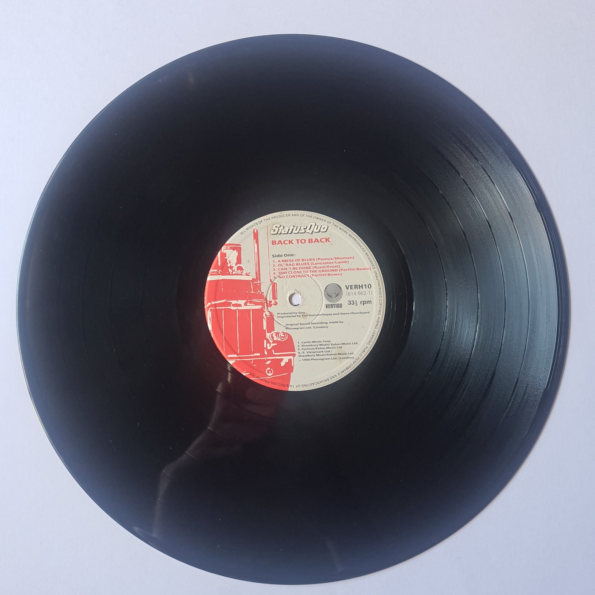 Status Quo – Back To Back - 1983 - Vinyl Record LP - Sound Hound Records