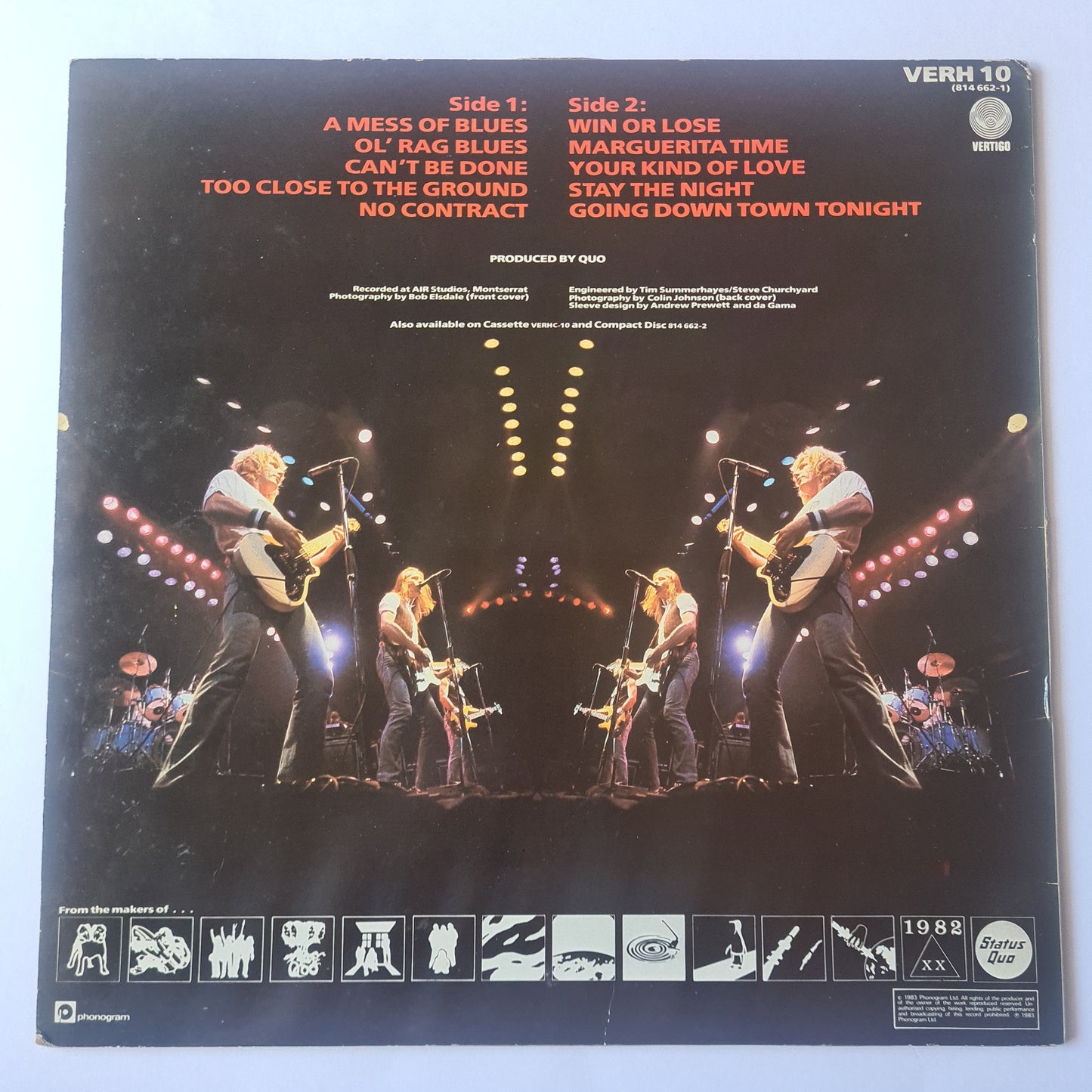 Status Quo – Back To Back - 1983 - Vinyl Record LP - Sound Hound Records