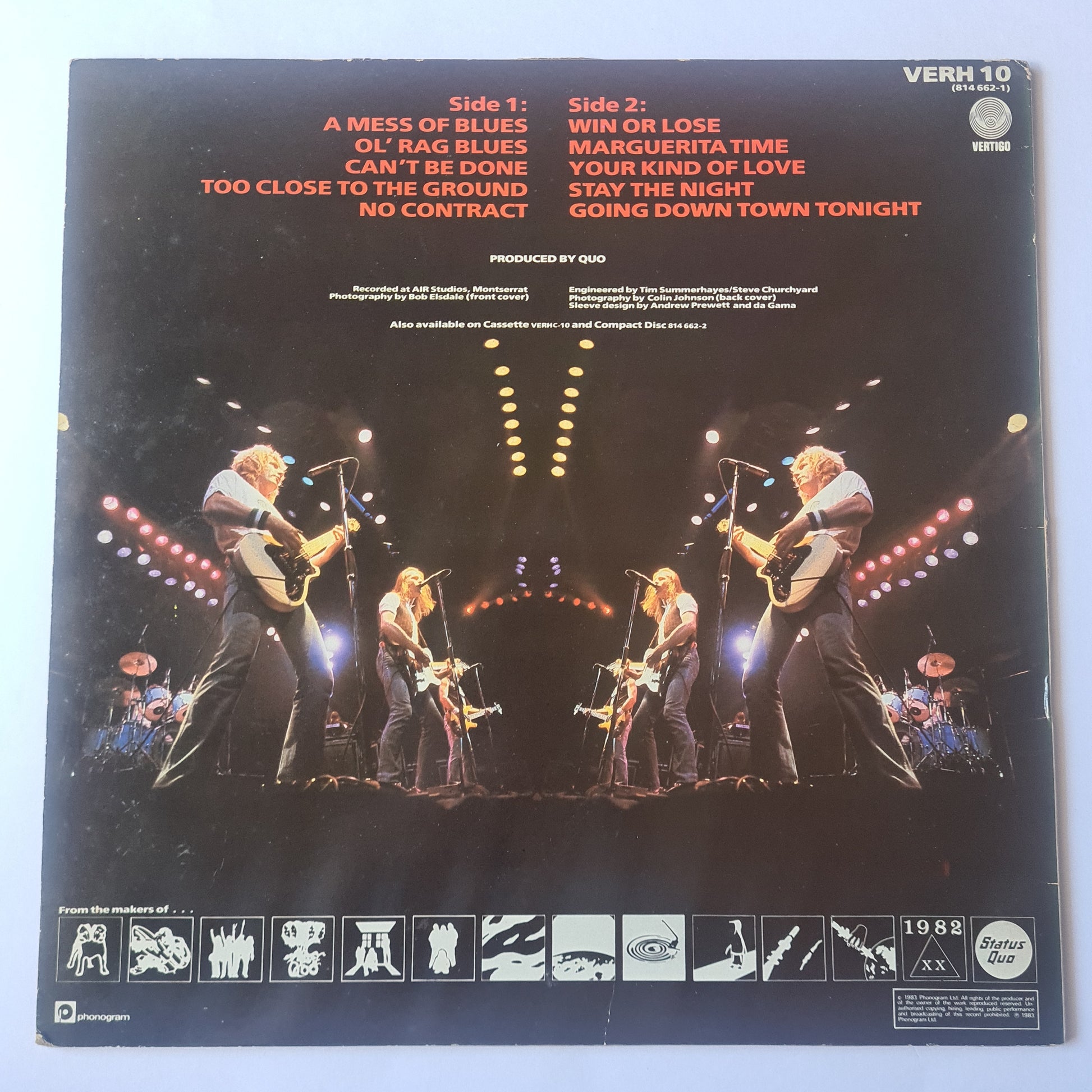 Status Quo – Back To Back - 1983 - Vinyl Record LP - Sound Hound Records