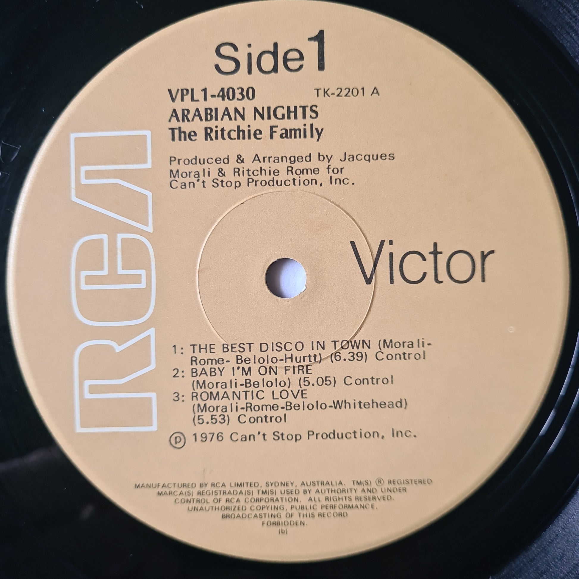 The Ritchie Family – Arabian Nights - 1976 - Vinyl Record LP - Sound Hound Records